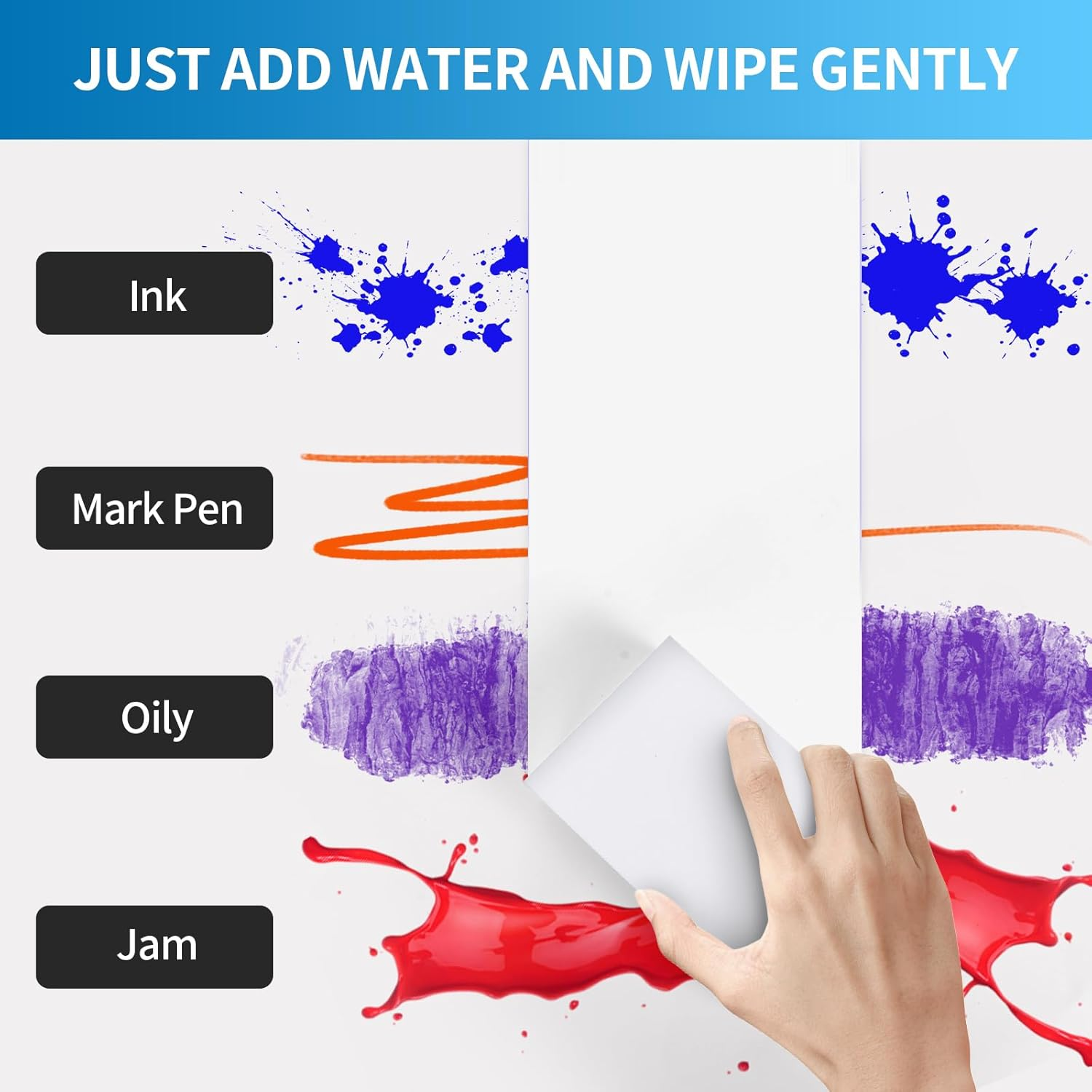 ZBQEJ Dirt Eraser, Pack of 100 Sponge Eraser, Cleaning Sponge, Magic Sponge Eraser, Miracle Sponge, White Cleaning Sponge, Melamine Sponge for Home, Kitchen, Wall, Bathroom, Shoe Sponge image number 3