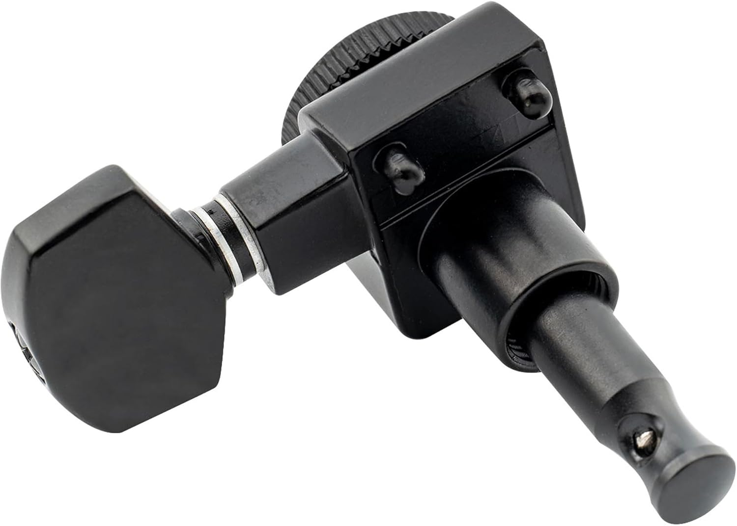 Musiclily Pro 6 Inline 2-Pins Guitar Locking Tuners Machine Heads Tuning Pegs Keys Set for Fender Strat/Tele Electric Guitar, Black image number 1