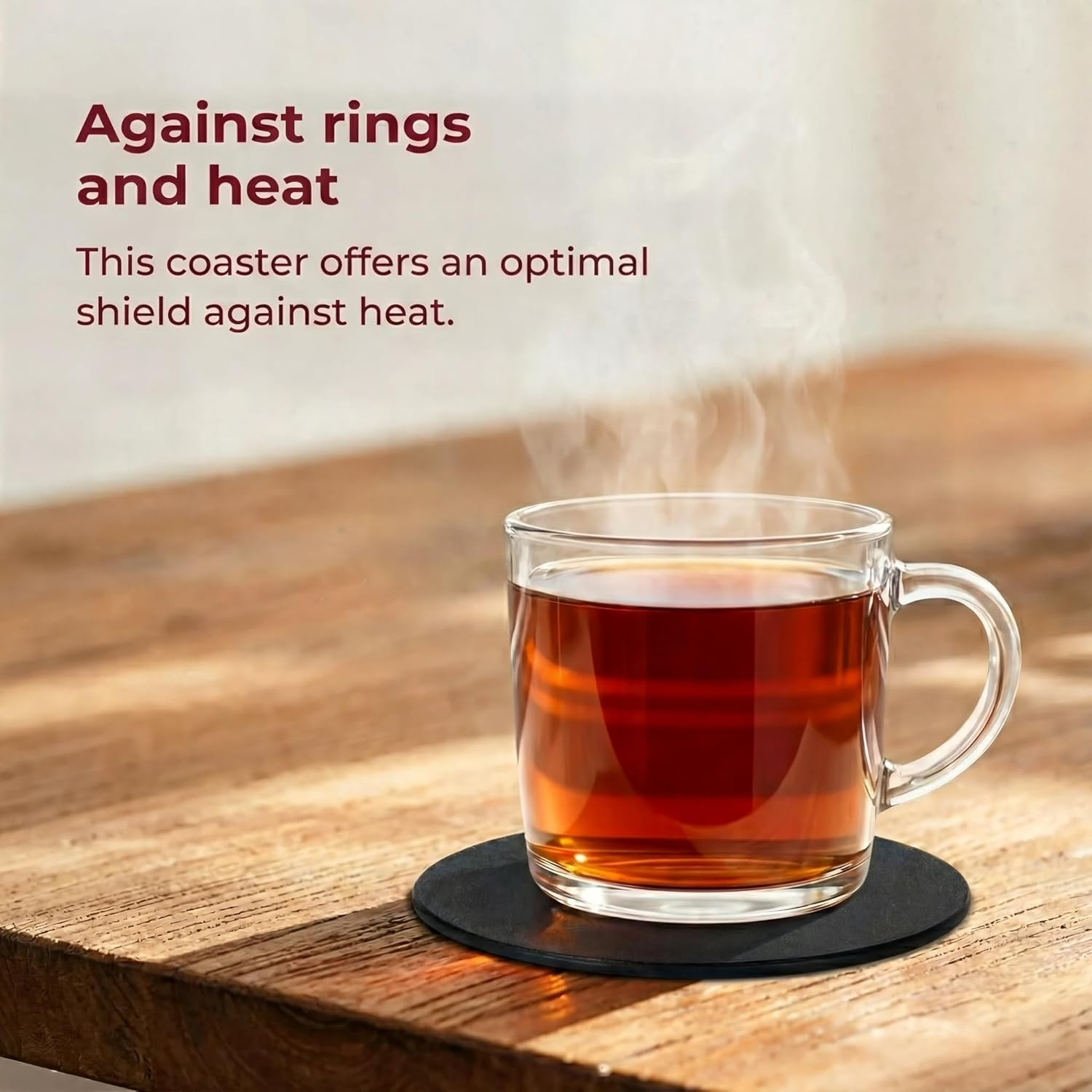 Brute Strength - Full Grain Leather Coasters - Black - round - Pack of 10 - round Glass Coasters - Drinks Coasters image number 7