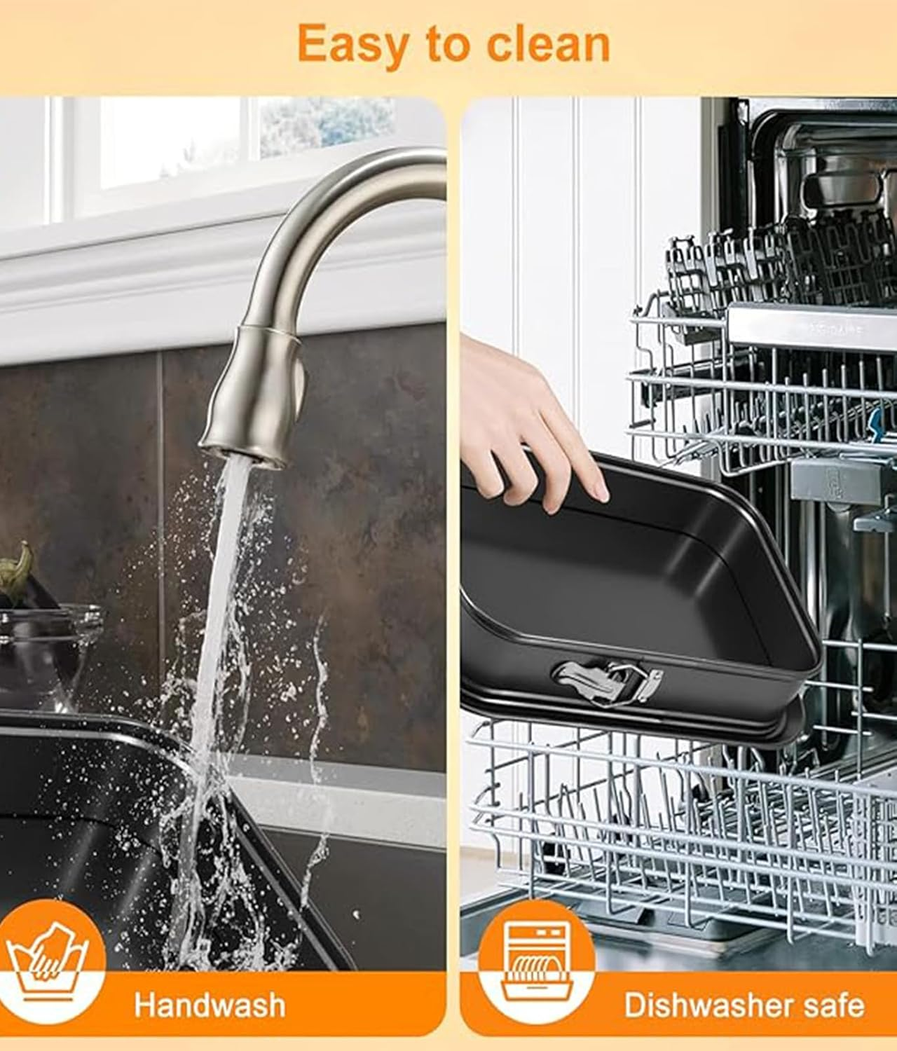 2 Pack Large Springform Cake Pan, Non-Stick Baking Pan Mold with Removable Bottom for Ice Cream Cake Bakeware, Black image number 1