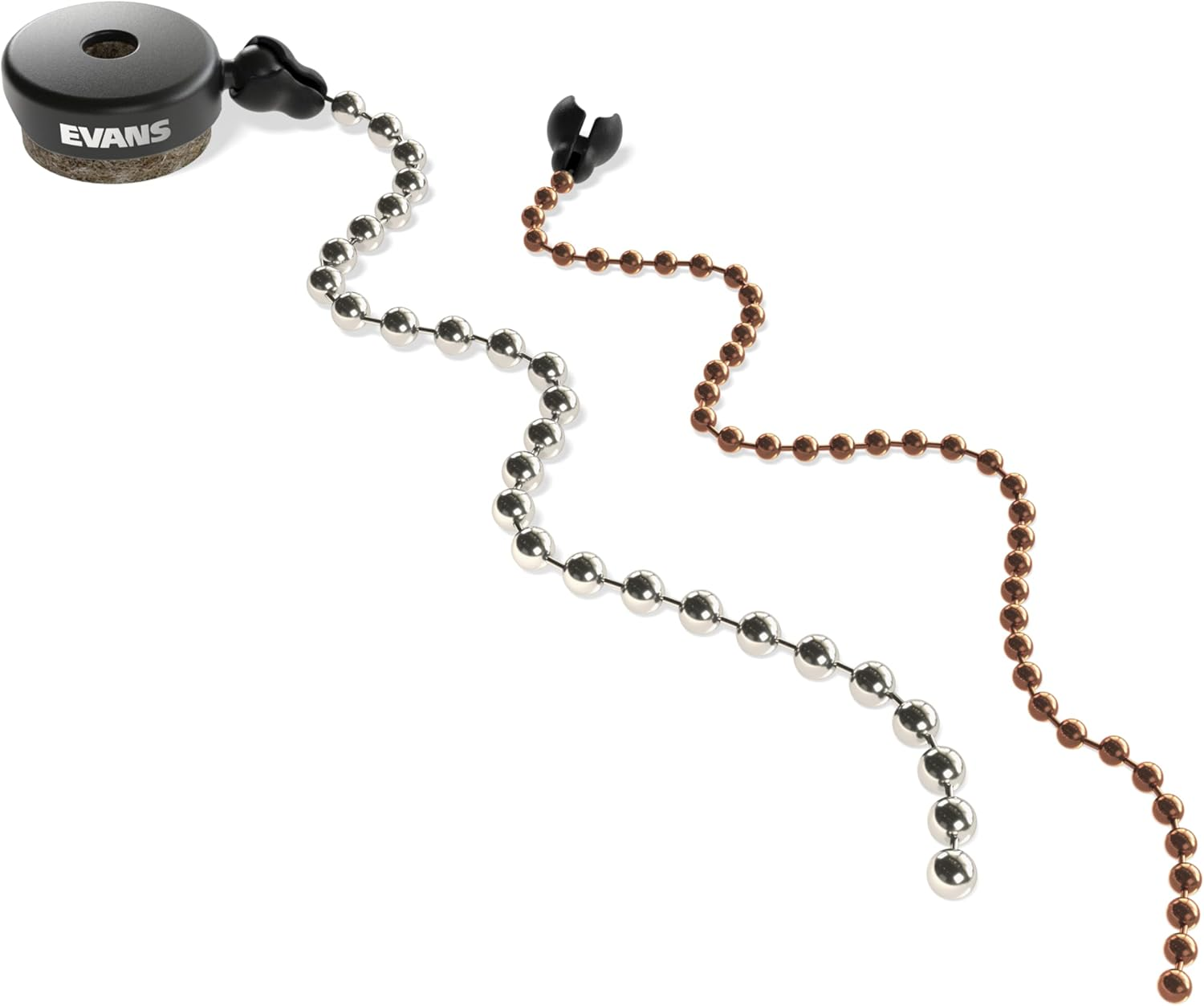 Evans Cymbal Pack - Sizzler Two Chain Pack - Includes Sizzler Cymbal, Felt Washer, Large Sound Sizzle Chain, Small Soft Sizzle Chain - Cymbal Sound without Holes or Rivets