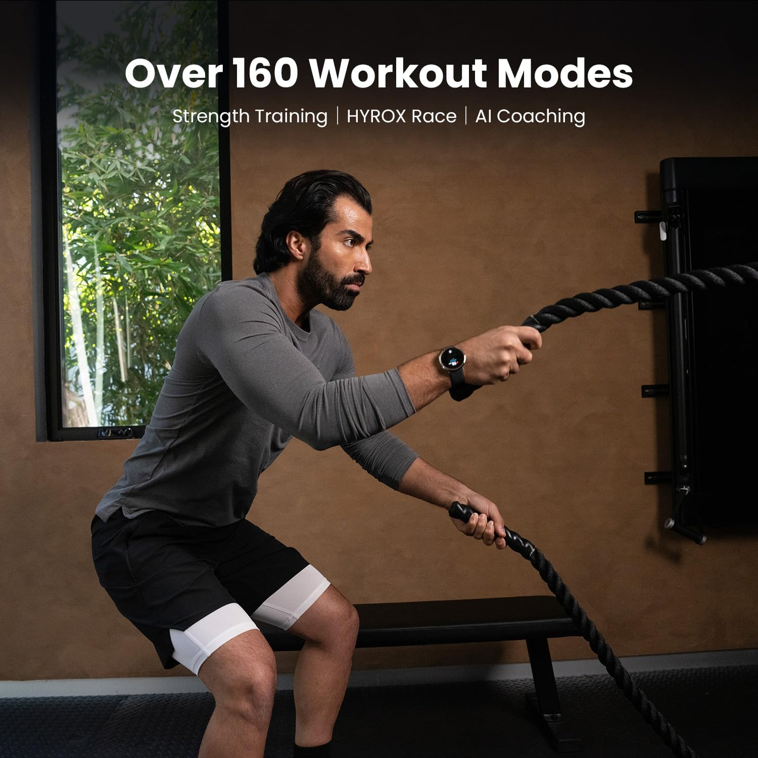 Amazfit Active 2 Smartwatch (Black), 44Mm Sapphire Glass Smart Watch, GPS Maps with Direction, 10 Day Battery, 160+ Sport Modes, Water Resistant, for Android & Ios (Black Silicone) image number 1