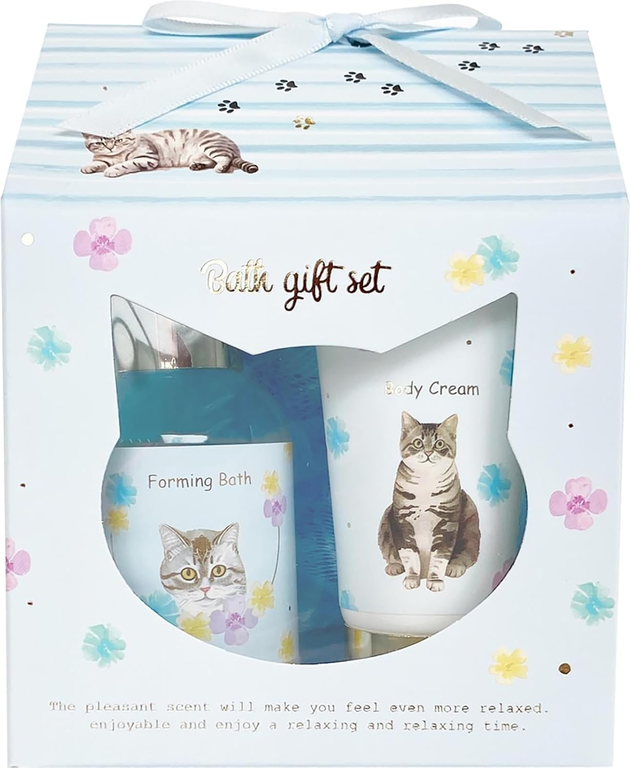 Cozy Company 172291 Bath Gift Set, Shower Gel, Body Cream, Cat Retreat, Bath Gift Set, Powdery Lilac Scent, Body Care, Present image number 1