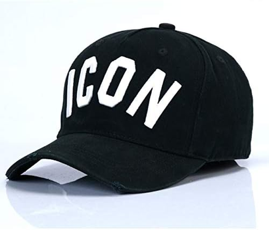 QOHNK Fashion Icon Letter Cotton Mens Baseball Cap Women Hat Dad Hat Cotton Trucker Cap