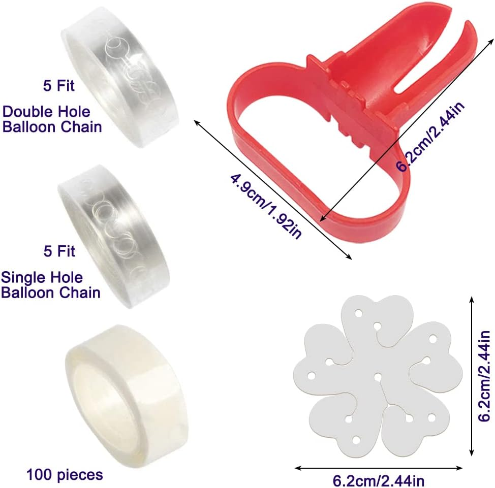 Balloon Arch Kit, Lyflux Balloon Trim Kit for Wreath, 50Ft Balloon Tape, 300 Dot Glue Point Stickers, 2 Pcs Tying Tool, 20 Ballon Flower Clip for Wedding Birthday Party and Graduation image number 4