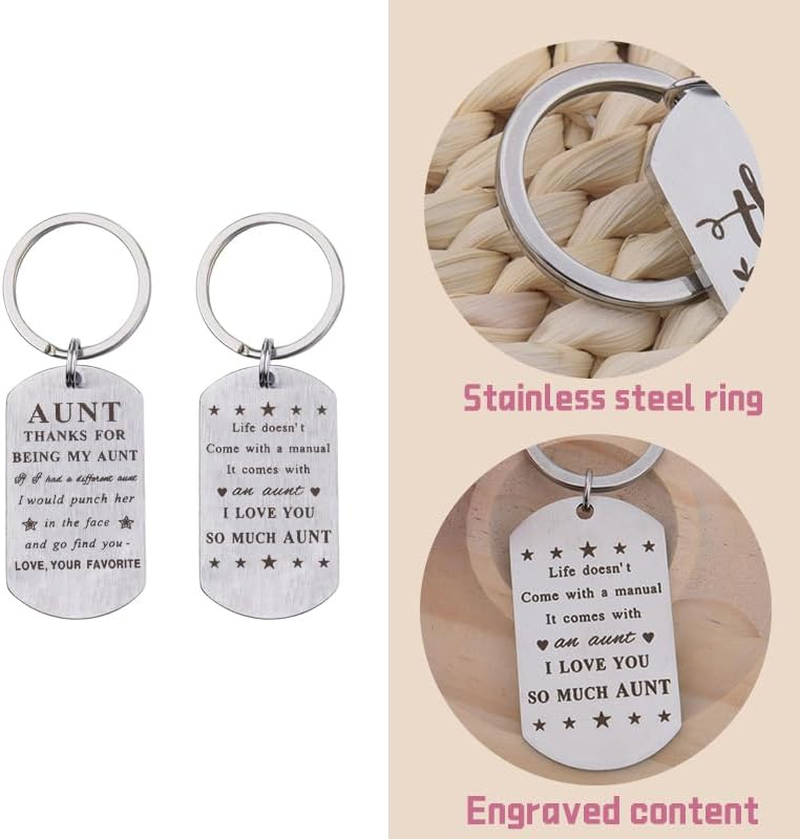 Aunt Christmas Birthday Gifts for Women from Niece Nephew Aunt Keychain Gifts for Aunt Aunts Auntie Aunty Thanks for Being My Aunt Inspirational Keychains Gifts for Aunt Women