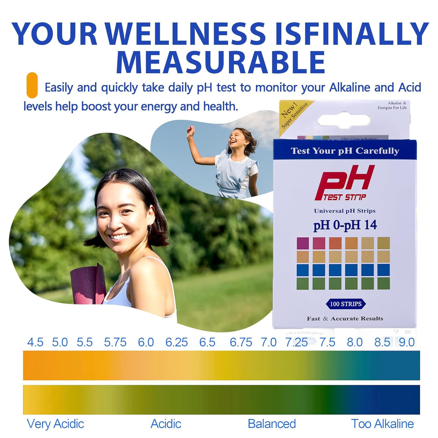 Universal Ph Test Strips 0-14, 100Ct Kit for Food, Soap Making & Kombucha, Accurate Litmus Paper Ph Test Strips for Liquids, Water, Aquarium, Pool, Spa - 100 Strips image number 3