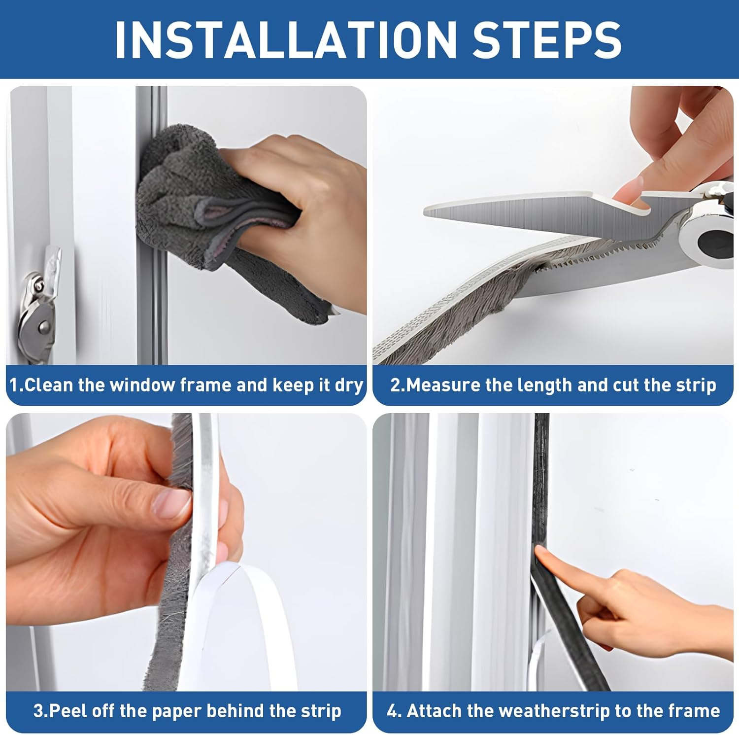 Tambee Self-Adhesive Pile Weatherstrip Brush Weather Stripping Sliding Door Insulation Door Weather Strip Window Sealer for Winter 3/8 Inch X 3/8 Inch X 16.5 Ft Black (16.5 Ft)