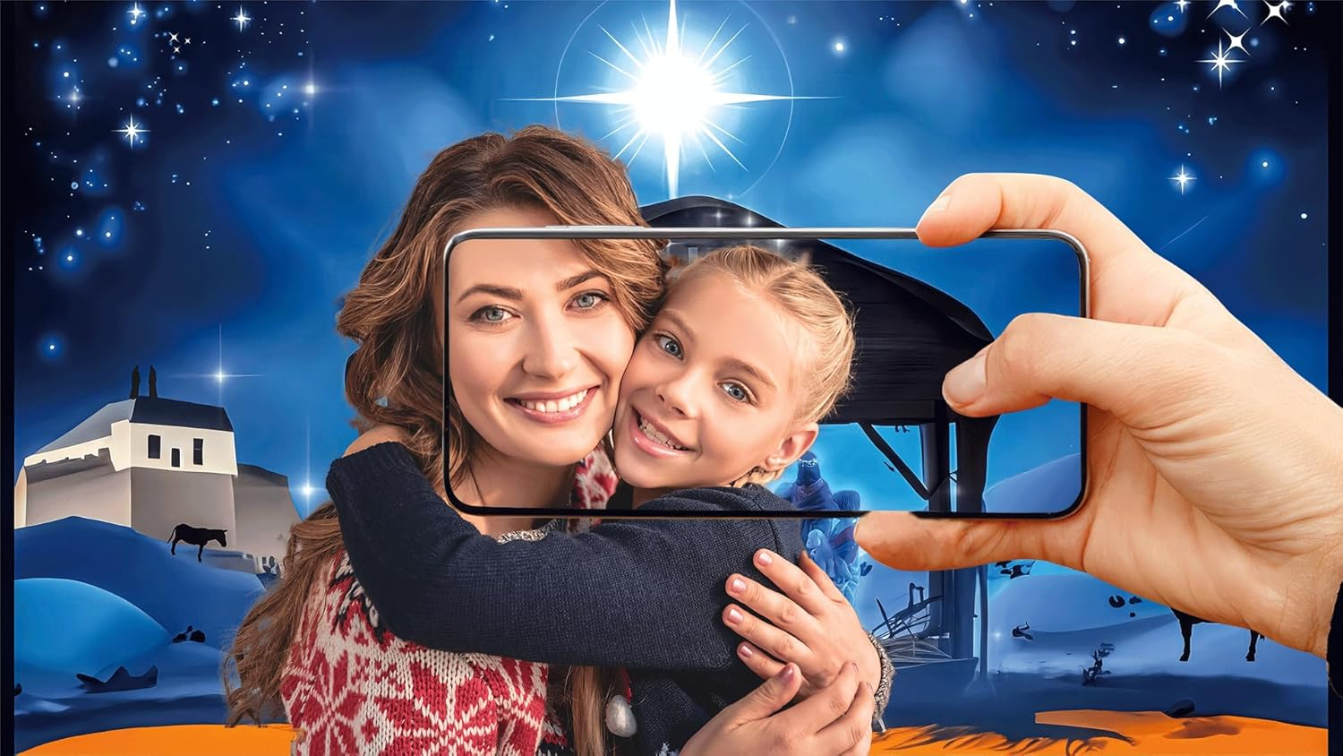 YYNXSY 7X5FT Fabric Nativity Scene Backdrop Christmas Star Night Star of Bethlehem over Desert Birth of Jesus Background Christmas Nativity Decorations Religious Belief Bible Story Photo YY-3904