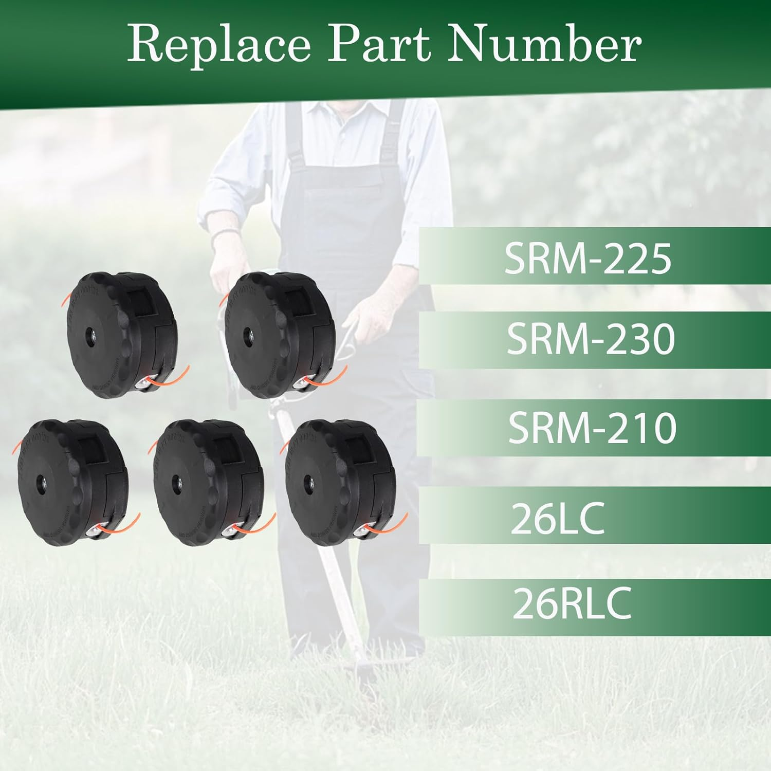 Autoparts 5 Pack String Trimmer Head Replacement for Echo Speed-Feed 400 Head SRM-225 SRM-230 SRM-210 image number 4