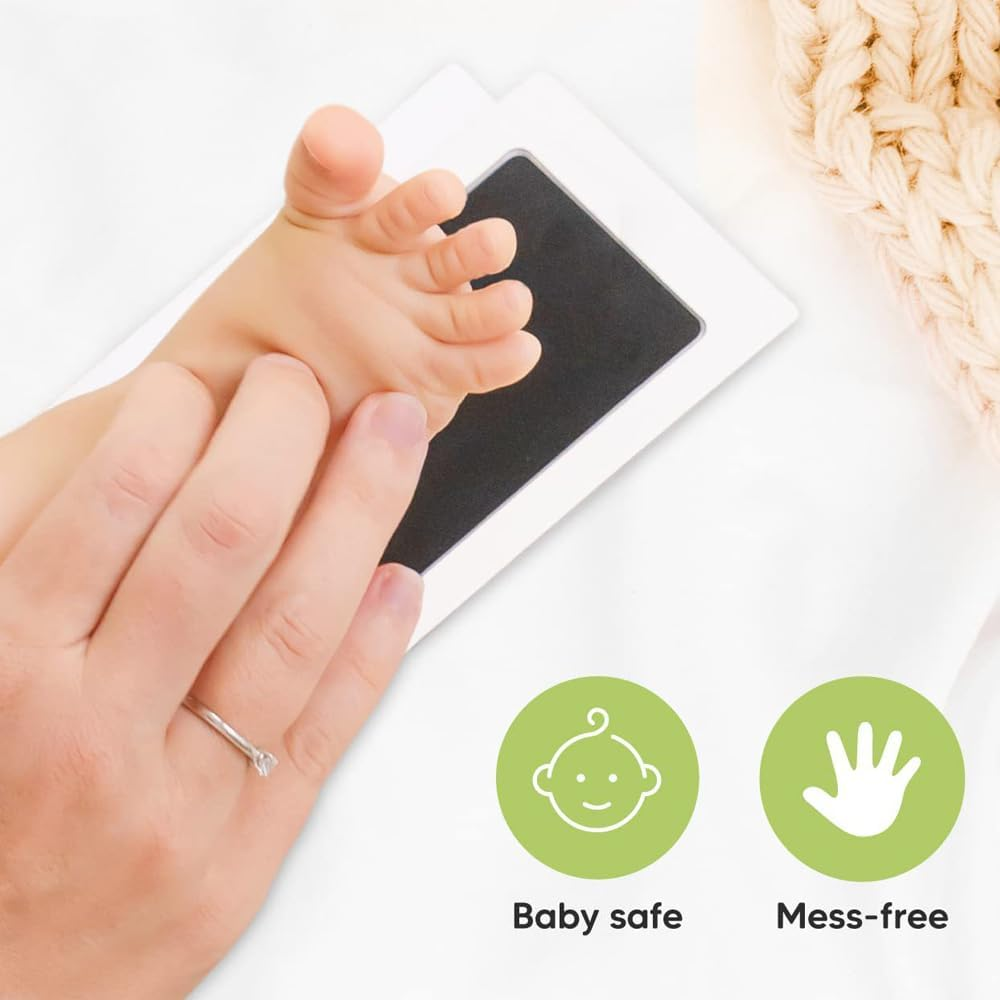 Baby Footprint Handprint Pet Paw Print Kit with 4 Ink Pads and 8 Imprint Cards, Baby Footprint Handprint Pet Paw Print Kit,Inkless Hand and Footprint Kit,Footprint and Handprint Pet Paw Print Ink Kits image number 1