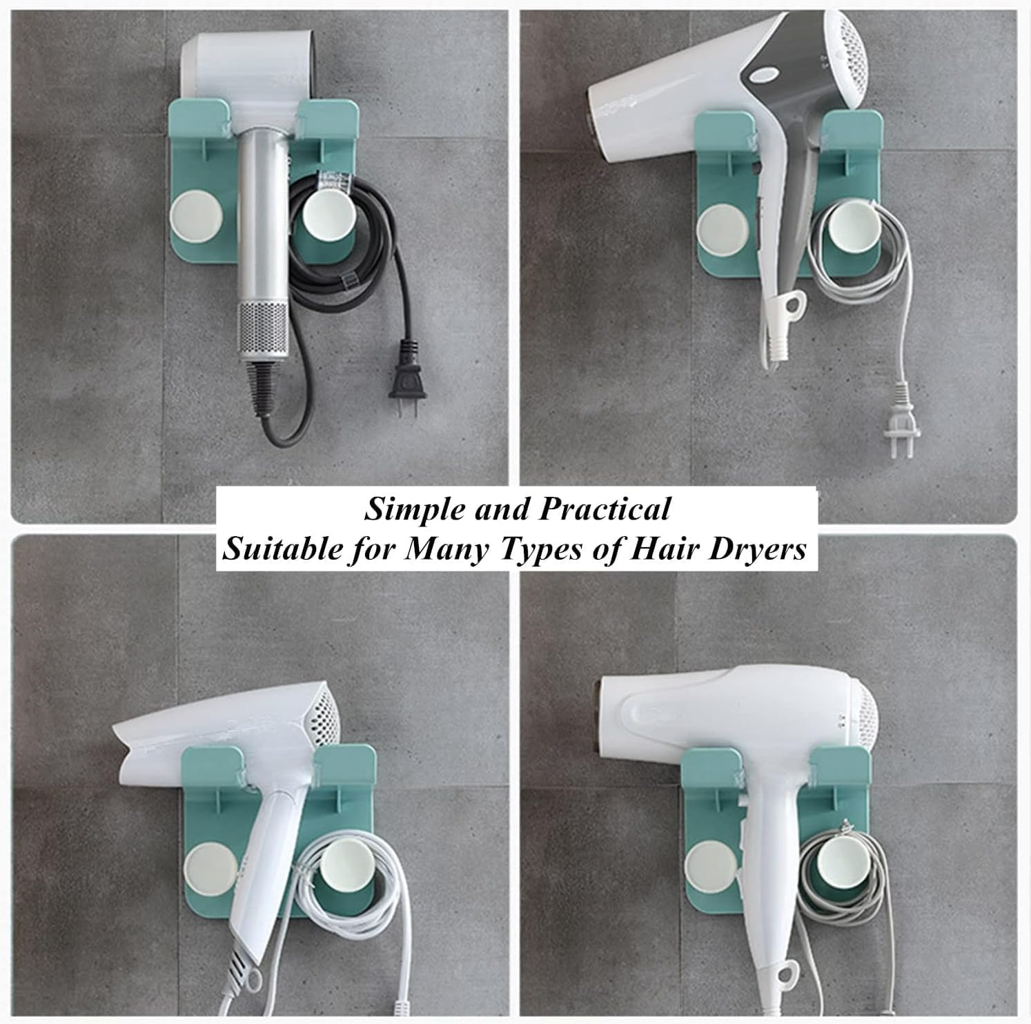 Self Adhesive Blow Dryer Holder with Wire Organizer,1Pc Bathroom Hair Dryer Rack Hair Dryer Holder with Wire Organizer,Hair Dryer Wall Mount Holder Blow Dryer Rack Hair Dryer Rack with Wire Organizer image number 6