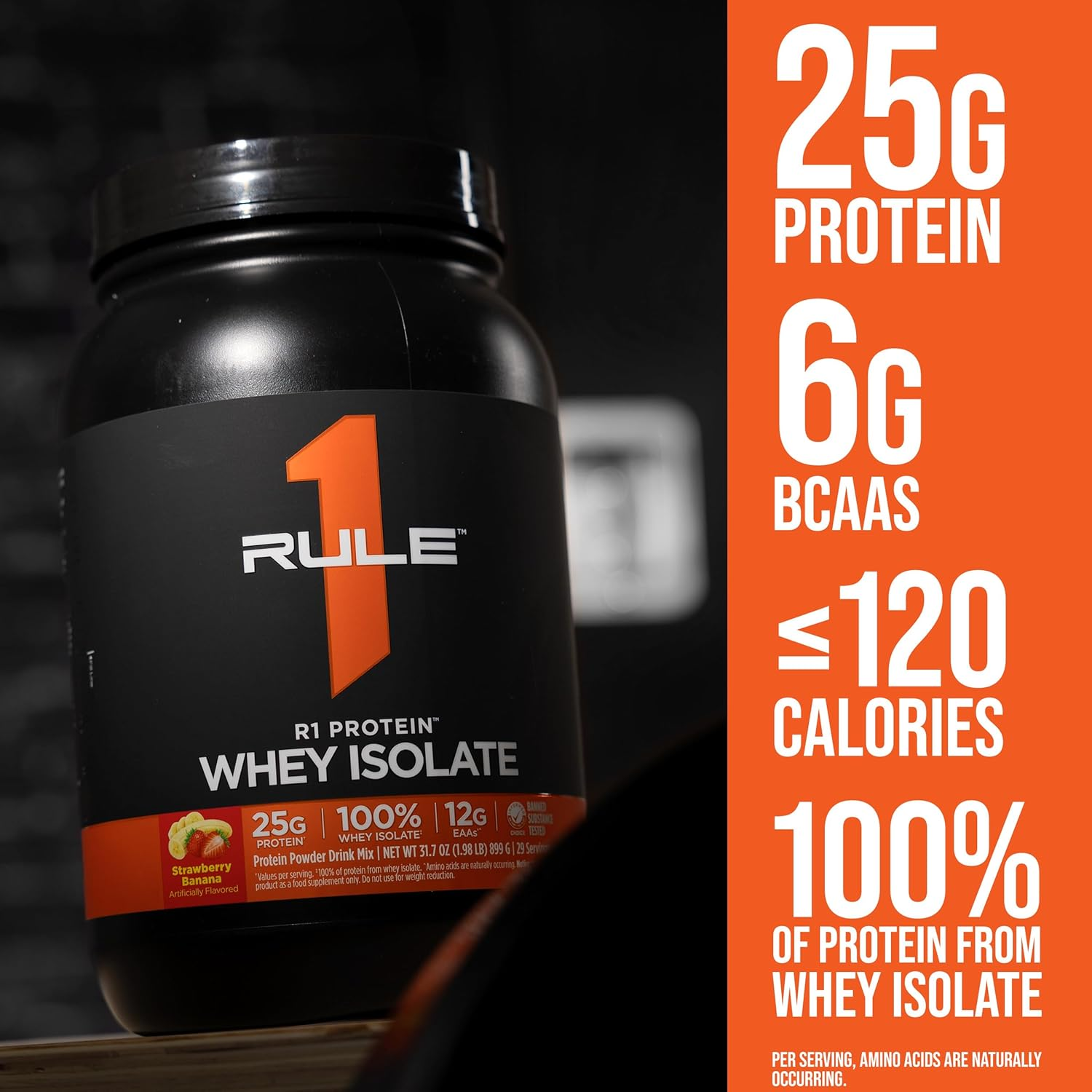 Rule 1 100% Whey Protein Isolate and Hydrolysate Protein Powder 1 Lb, Vanilla Creme (15 Servings) image number 2