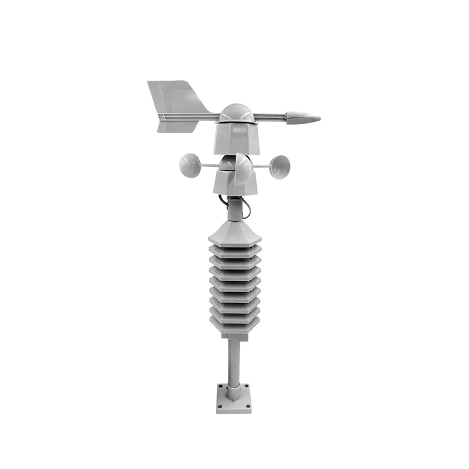 Wireless Weather Station Clock Dual Mount Wind Sensor LCD outside Speed Direction Home Chill Temperature Humidity Meter image number 5