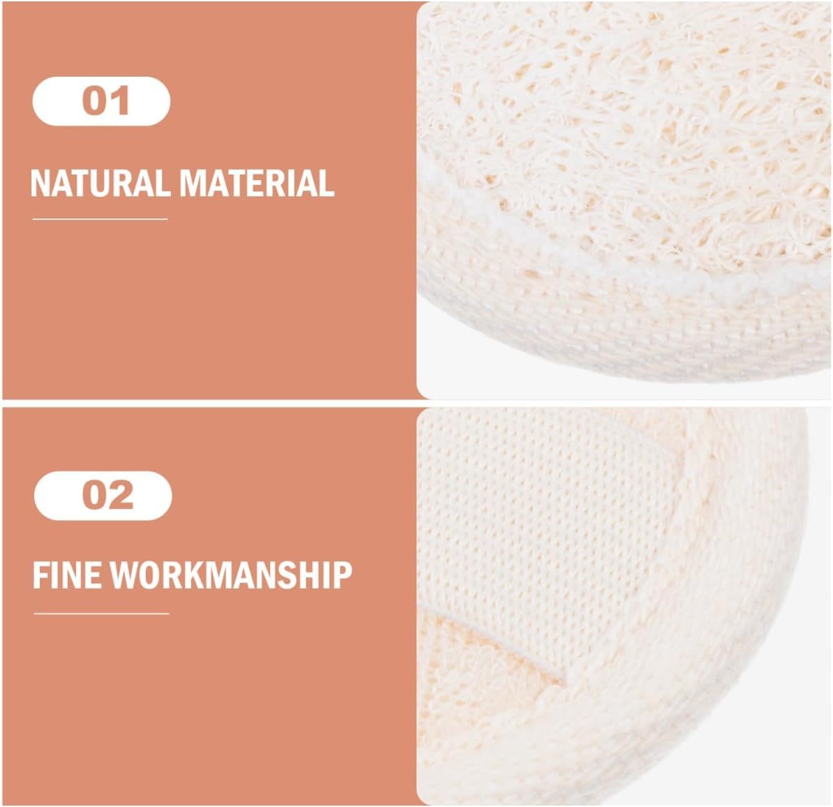 FOMIYES Loofah Makeup Puff Set - Reusable Facial Cleaning Pads for Gentle Makeup Removal and Skin Cleansing, Multi-Functional Kit for Daily Use, 6.5Cm round Pads for Women and Men image number 4