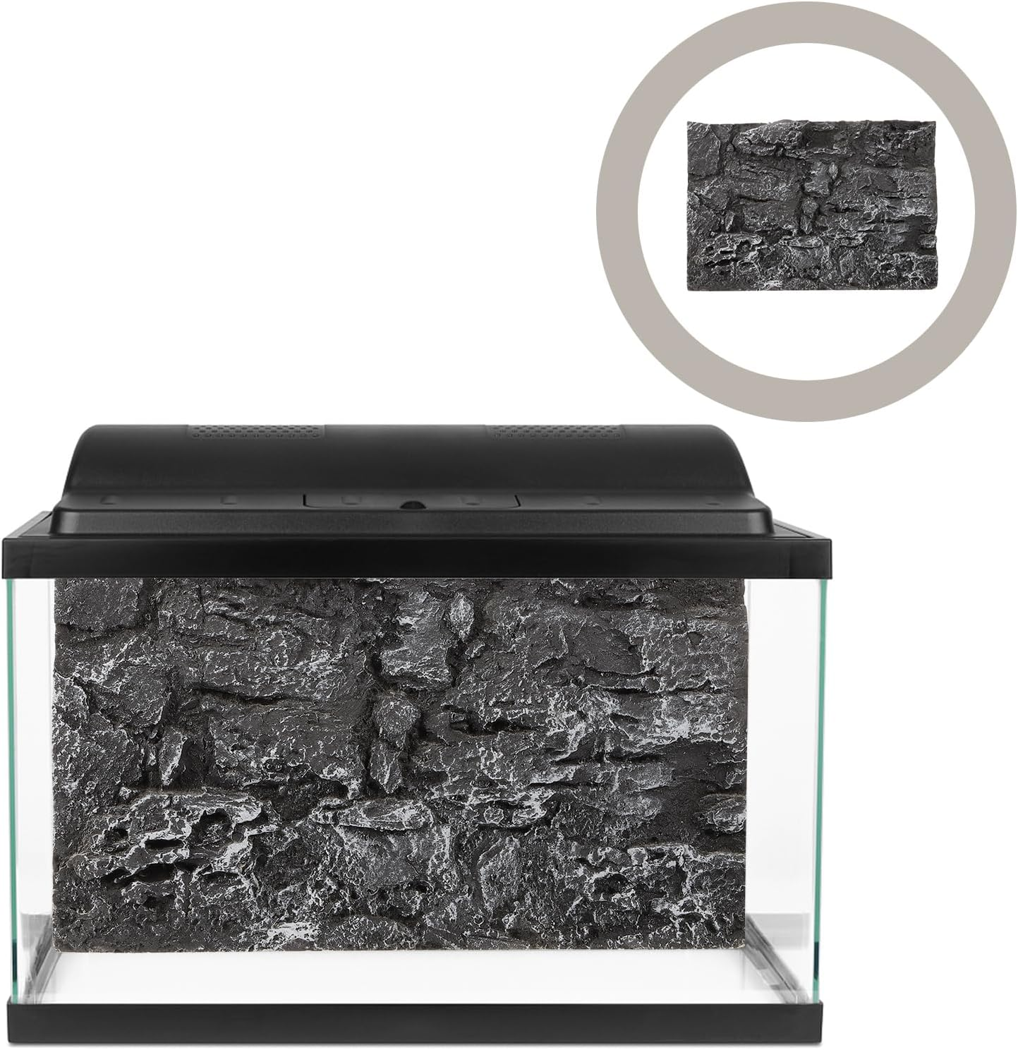 Kisangel Terrarium Background 3D Reptile Tank Background Snake Habitat Rock Wall Backdrop Decor,Dark Grey image number 1