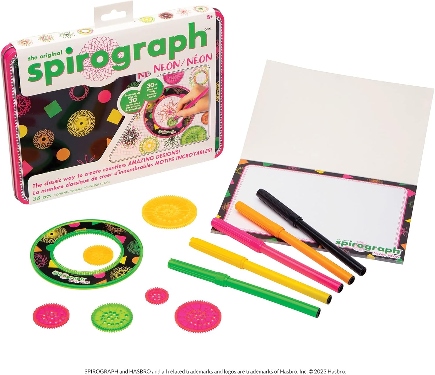 MJM Australia Spirograph Neon Tin 38-Pieces Kit