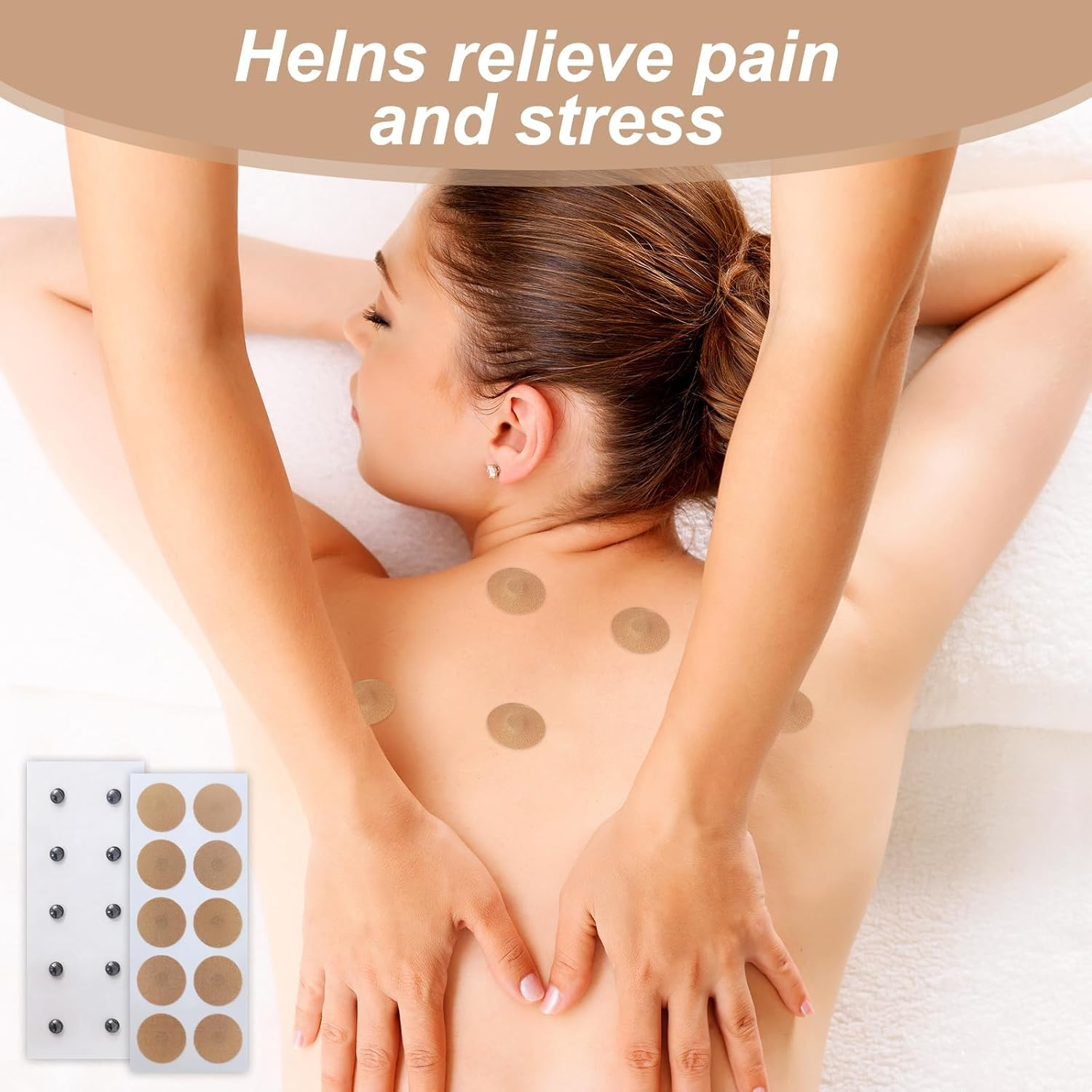 Pack of 100 Acupuncture Plasters, Magnetic Acupressure Patches, Acupuncture Magnetic Patches, Relief of Knee and Back Pain in Adults image number 2