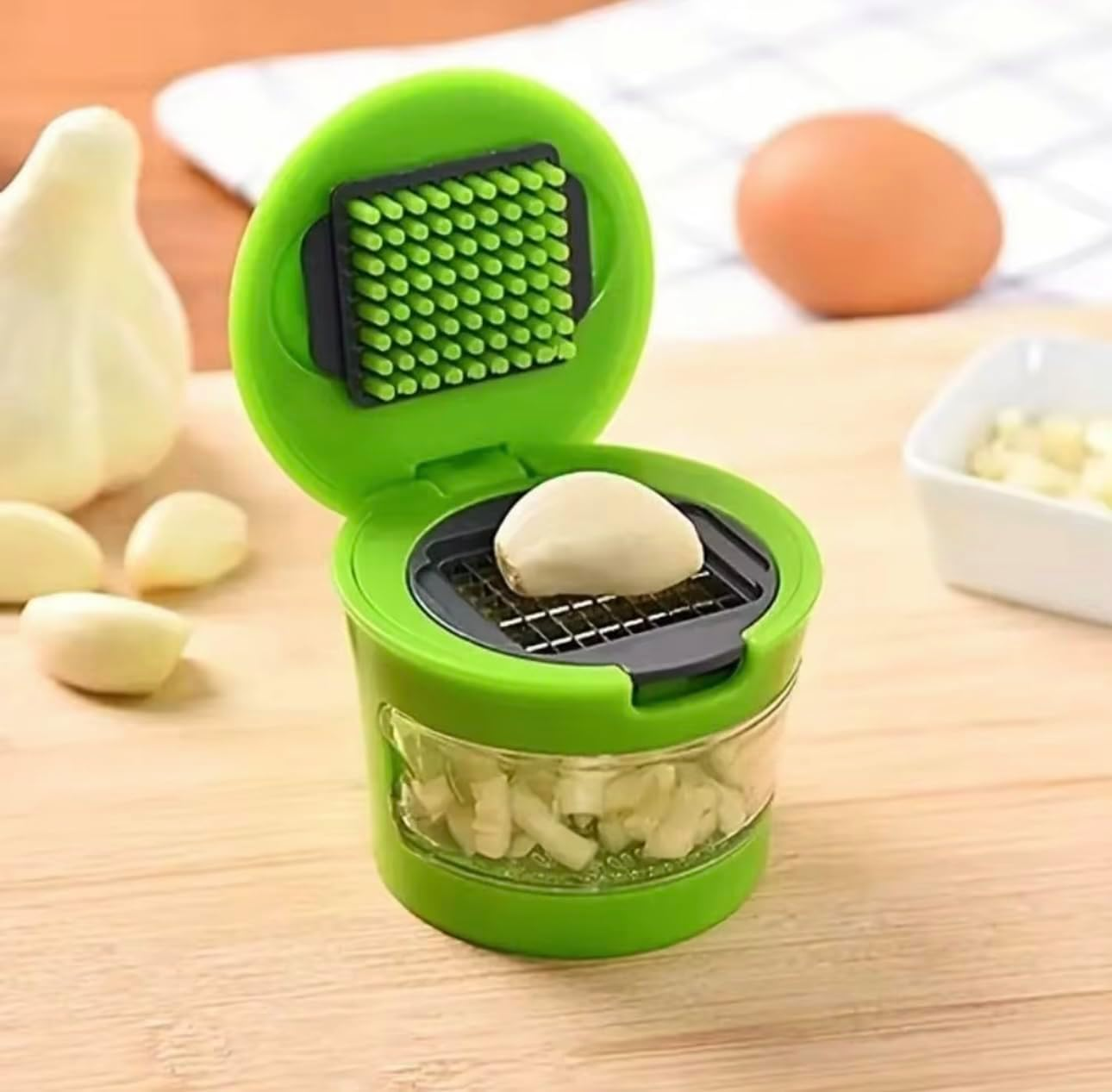 Garlic Press-Garlic Chopper Mini Vegetable Slicer Garlic Mincer Tool Crusher Slicer Twister Garlic Press Kitchen Gadget image number 4