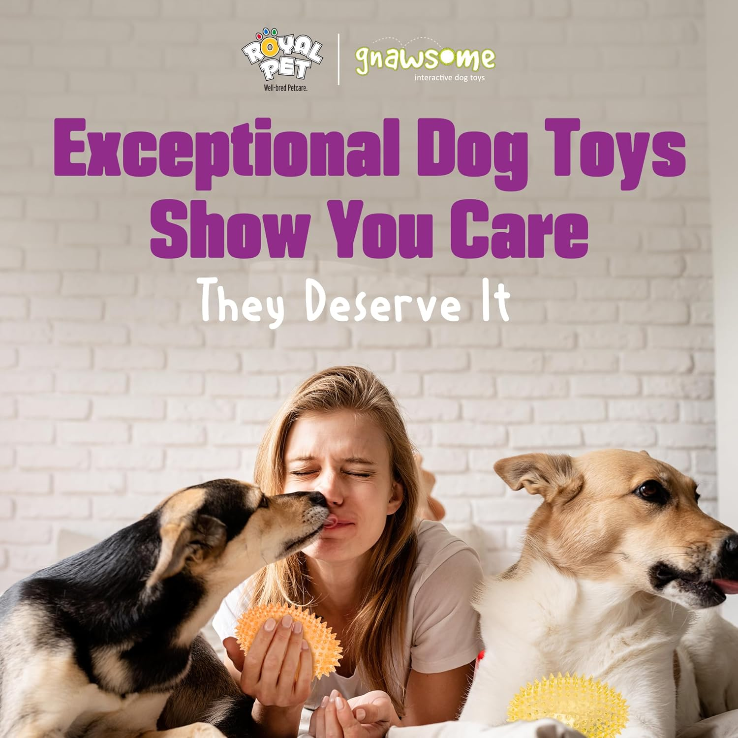 Gnawsome&trade; 4.5&rdquo; Spiky Squeaker Football Dog Toy - Large, Cleans Teeth and Promotes Good Dental and Gum Health for Your Pet, Colors Will Vary,All Breed Sizes