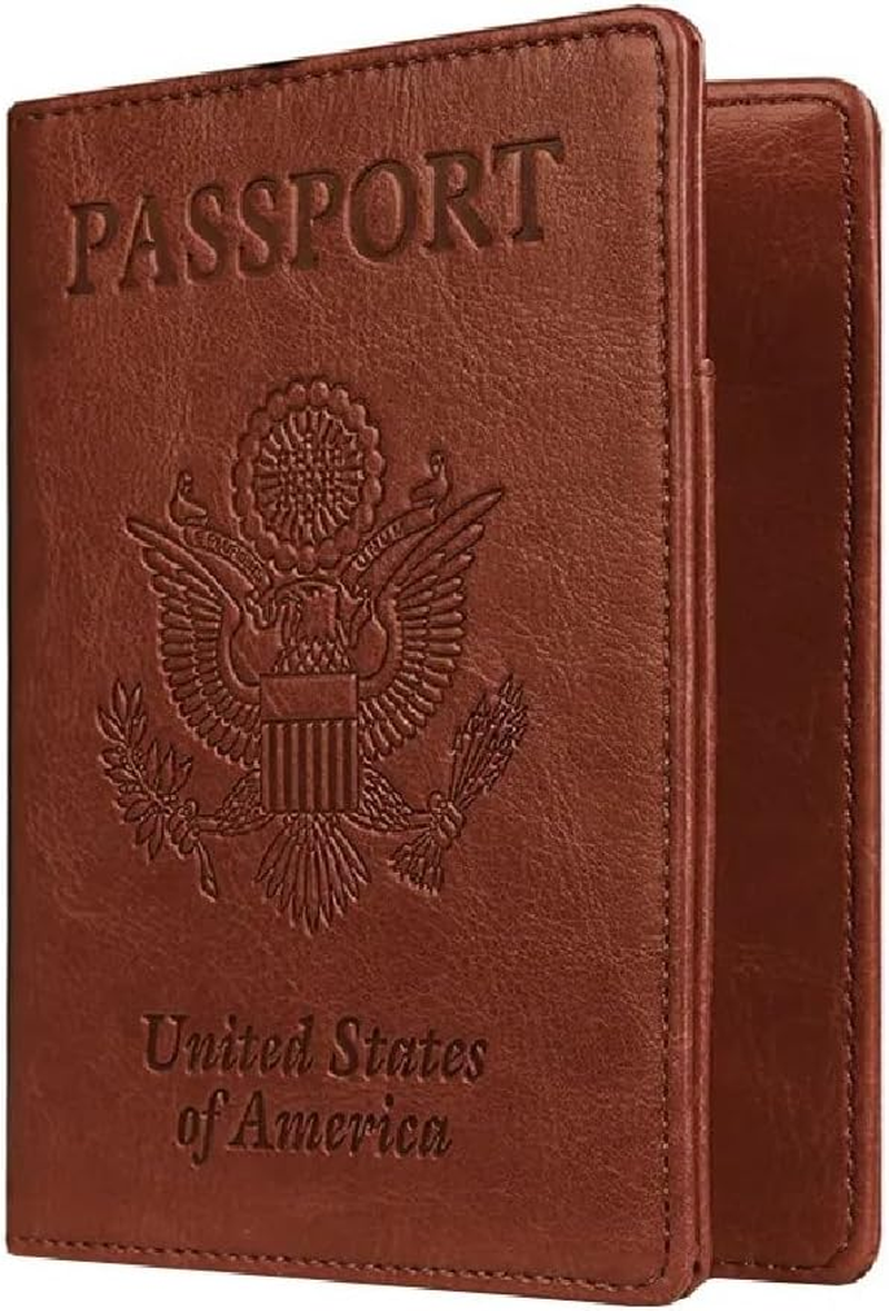 EZONEDEAL Passport Holder Travel Cover Case Wallet, Travel Essentials RFID Blocking Leather Card Case International Travel Must Haves Travel Accessories for Women & Men (Black)