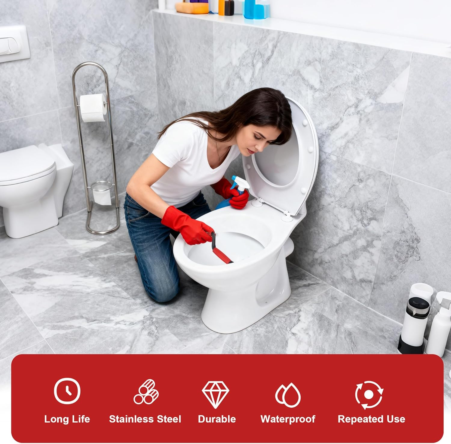 Pipe Cleaning Spiral 5 M X 6 Mm Drain Cleaner Spiral, Flexible Drain Spiral Pipe Cleaner for Kitchen, Bathroom, Shower, Sink, Stubborn Blockages Removal image number 3