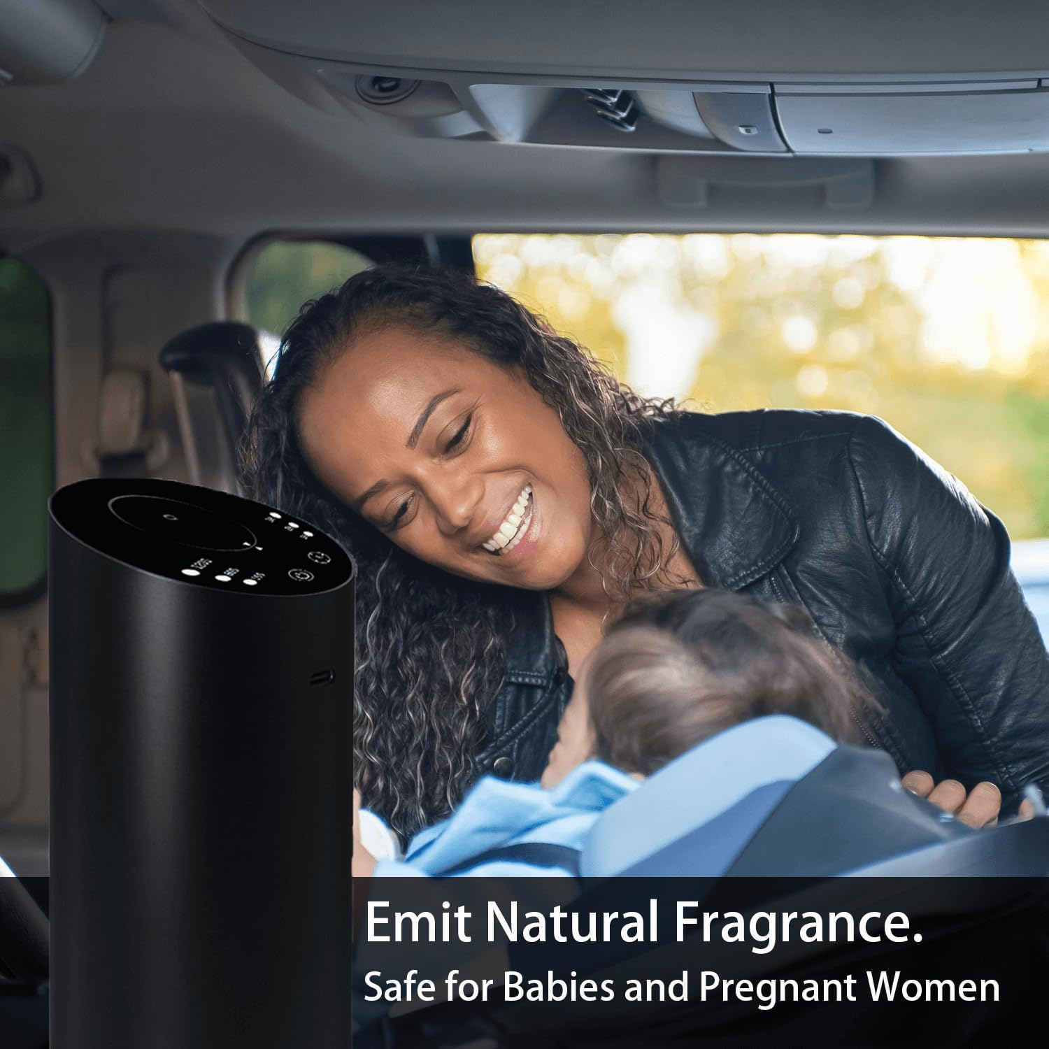 Pandakarias Waterless Car Diffuser, Scent Diffuser for Essential Oils, Smart Car Air Freshener, Wireless and Rechargeable with Large Battery Sentiment Diffuser for Car Home and Office (Silver) image number 3