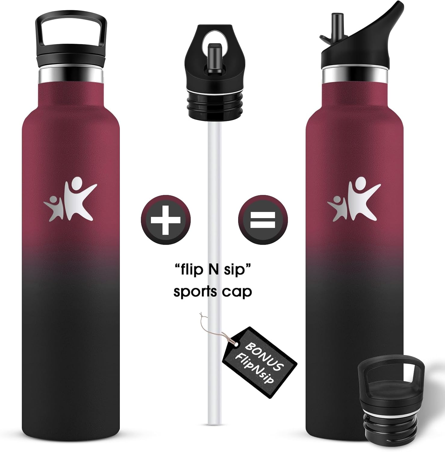 Kollykolla Stainless Steel Drinking Bottle, 1 Litre, Leak-Proof Water Bottle with Straw, Suitable for Carbonated Drinks, Vacuum Thermos Flask, Bpa-Free, Water Bottle for Adults, Sports, Fitness, Gym image number 3