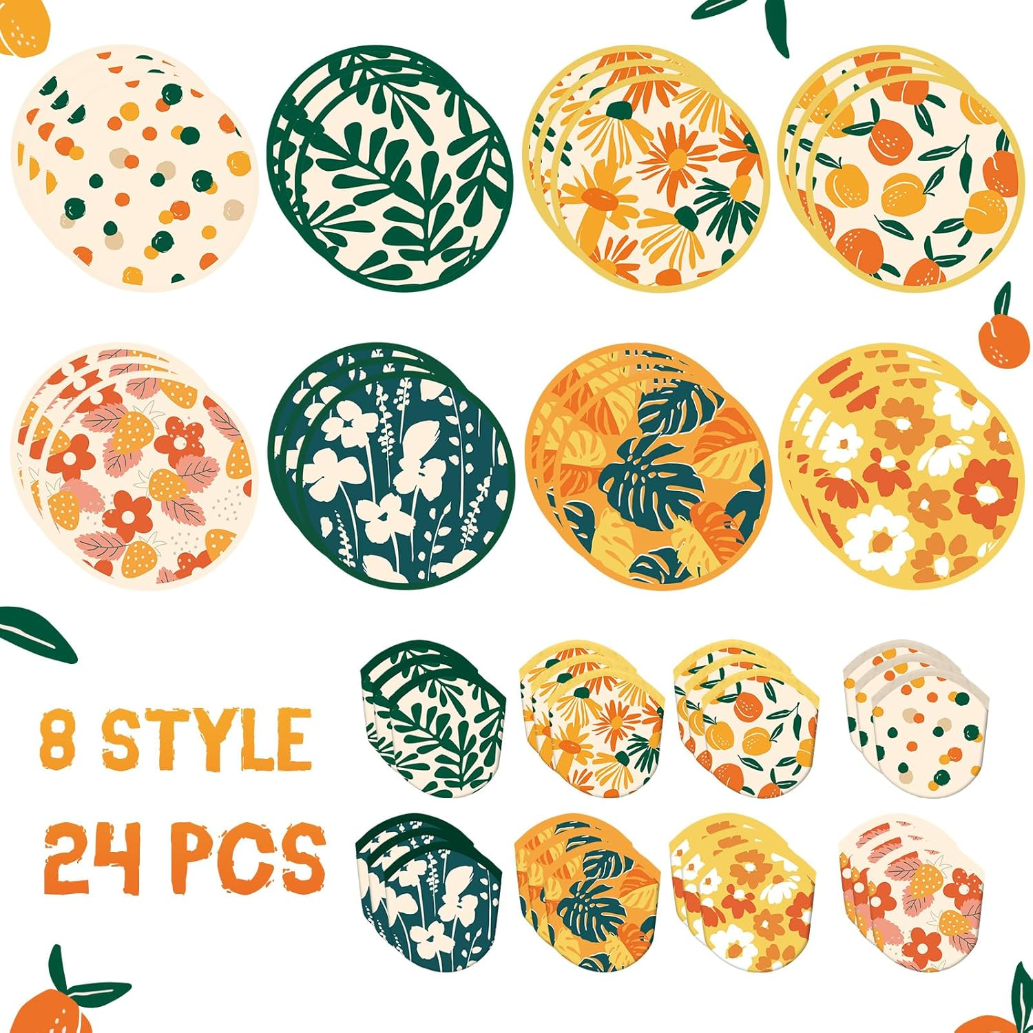 Gejoy 24 Pieces Abstract Styles Foldable Fan Handheld Compact Cooling Fans Multi Role round Fans for Outdoor Games for Women Girls Daily Use Festival Wedding Party Favors Decorations Portable, 8 Style image number 4