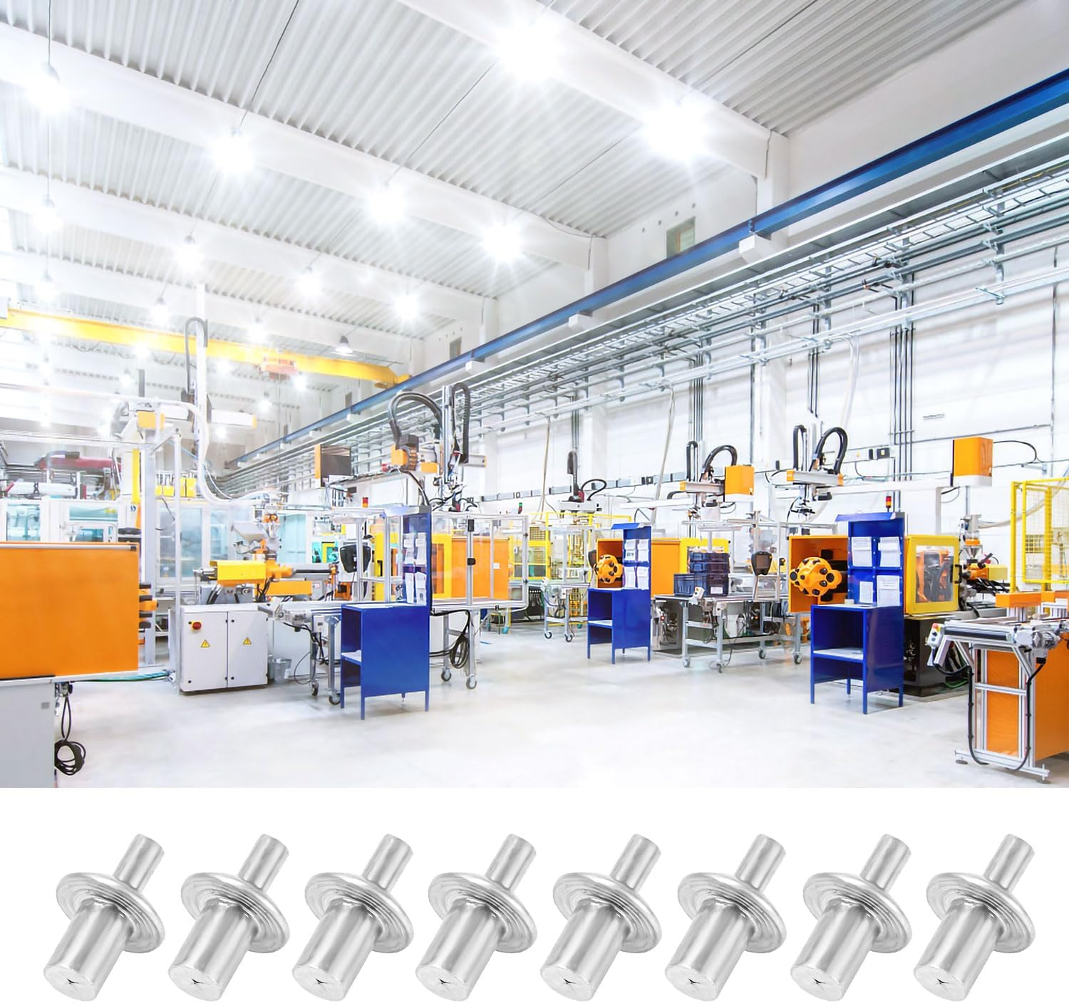 100Pcs Hammer Rivets, Aluminum round Head Rivets Percussion Rivets Solid Rivets Percussion Type Expansion Rivets for Home Electronics image number 3