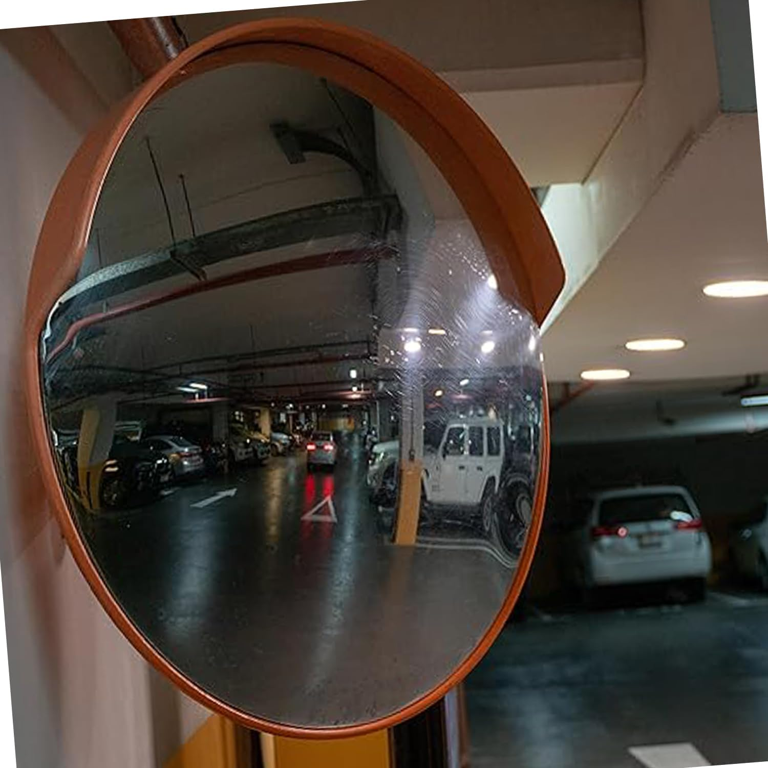 WEZCHUGHAOL 11.8" round Convex Mirror for Blind Spot - Adjustable Safety Mirror with Wide Angle View, Perfect for Bedroom Decor, Garage, Warehouse & Door Access, Durable Traffic Mirror image number 4