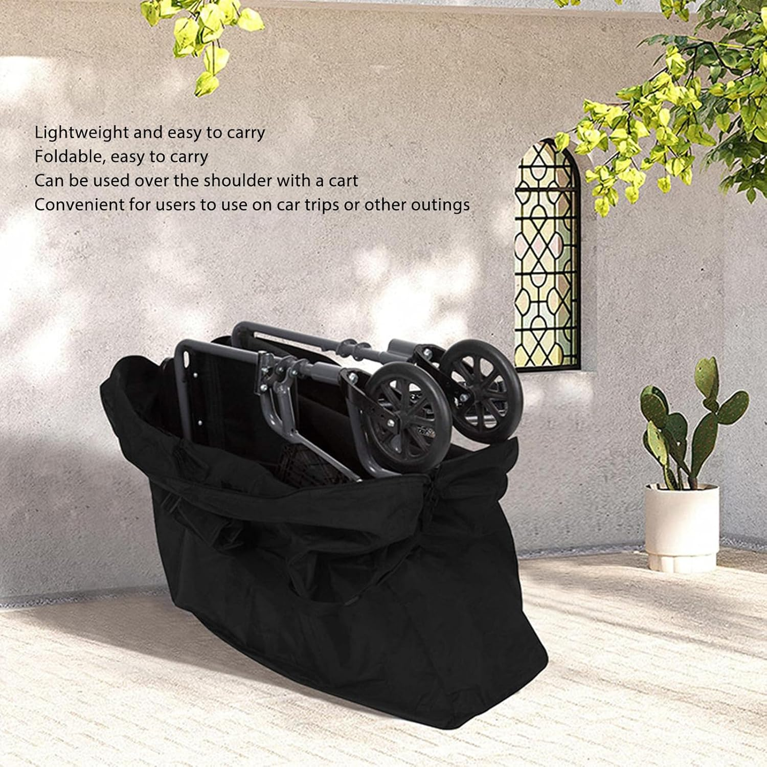 Wheelchair Bag Wheelchair Backpack Bag Storage Tote Accessory Waterproof Large Capacity Oxford Cloth Foldable Wheelchair Travel Bag for Travel Outdoor image number 5