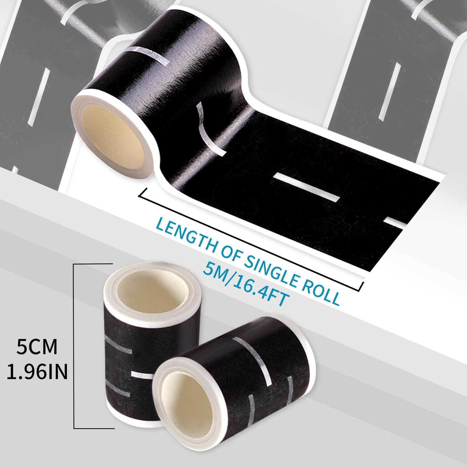 WALWAL Road Railway Tape for Toy Cars Track Trains, Perfect for Preschoolers and Elementary Kids Boosts Creativity(2Pcs) image number 1