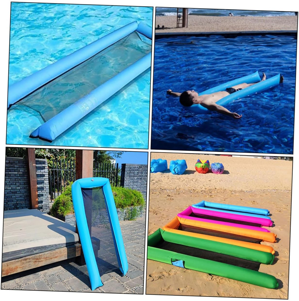 Hohopeti Inflatable Floating Bed for Swimming Pool Double Lightweight and Easy to Inflate for Adults Relaxation Water image number 1