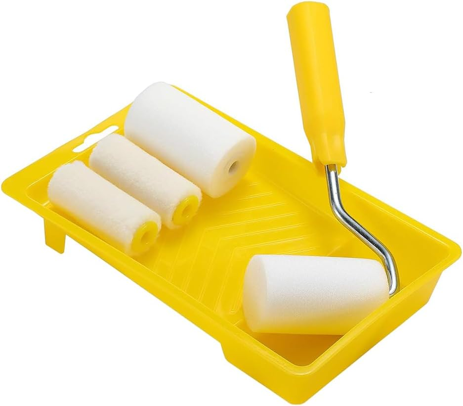 Foam Paint Roller Decorating Kit, 6Pc Small Roller Tray Set for Wall Mural Repair image number 4