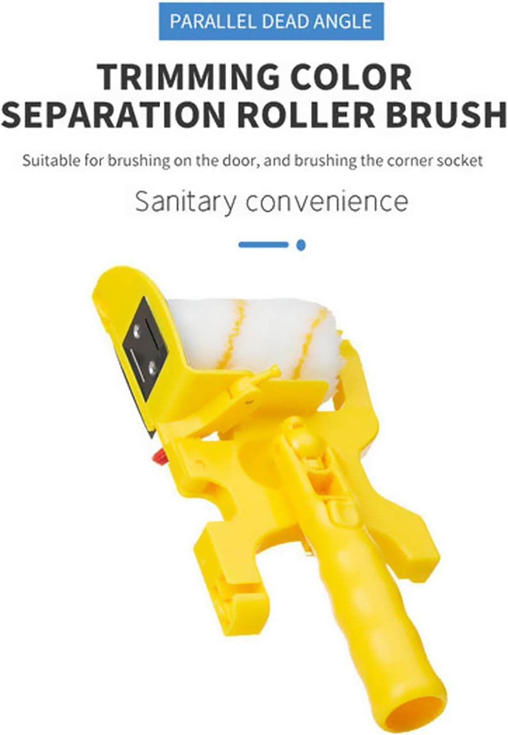 Paint Edger Roller Brush,Multifunctional Hand-Held Clean-Cut Paint Edger Roller Brush Portable Tool Kit, Pole Mountable Paint Edger with Roller and Brush for Home Room Wall Ceiling Painting image number 2