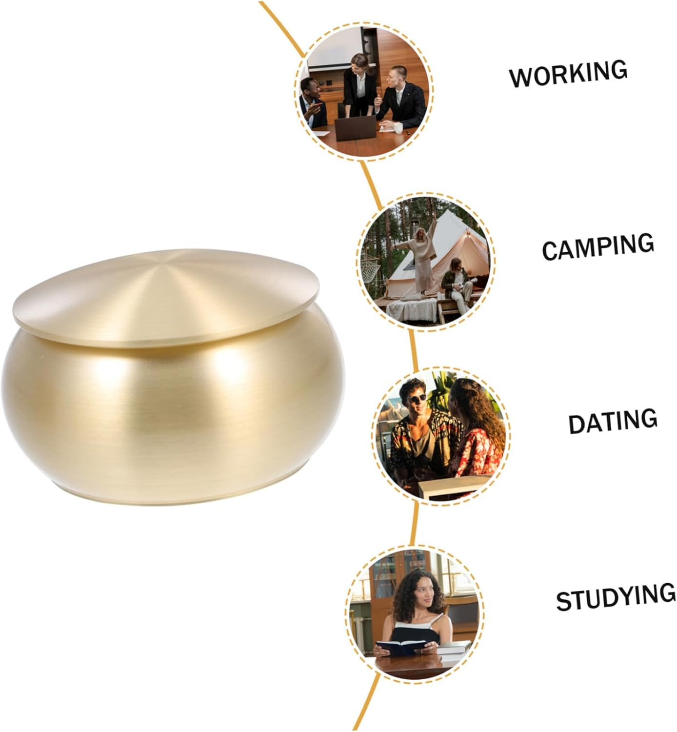 Alipis Copper Sealing Jar Mini Tea Container 55X32Mm Pure Copper Portable Holder Small Sugar Container Daily Pills Storage for Travel and Home Use image number 6