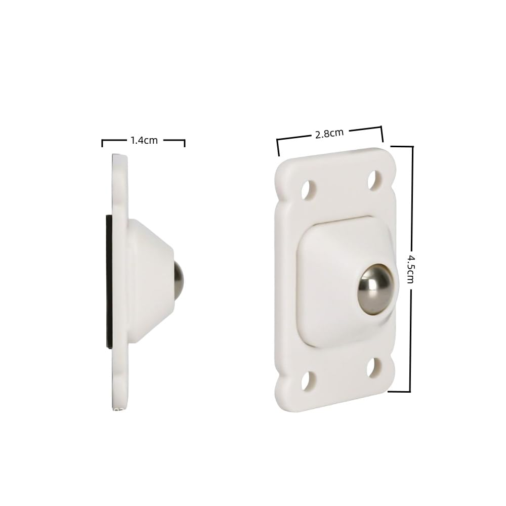 GYWHOOFT 24 PCS Mini Swivel Casters Wheels,Stainless Steel Paste Universal Mini Wheel,360 Degree Rotation Sticky White Pulley for Furniture Castors,Bins Bottom Storage Box,Furniture Trash Canrage Box image number 3