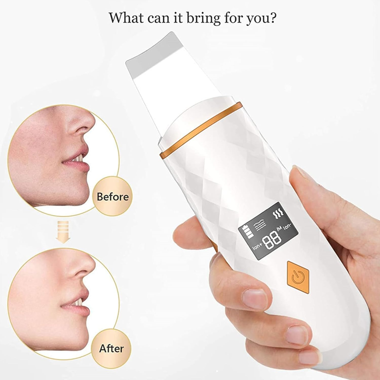 COREXPOWER Skin Scrubber Face Spatula, LCD Screen Pore Scraper Pore Cleaner Blackhead Removal Ultrasonic Pore Extractor - 4 Modes Skin Scrubber Face Spatula Espatula Ultrasonica Facial Profesional image number 4