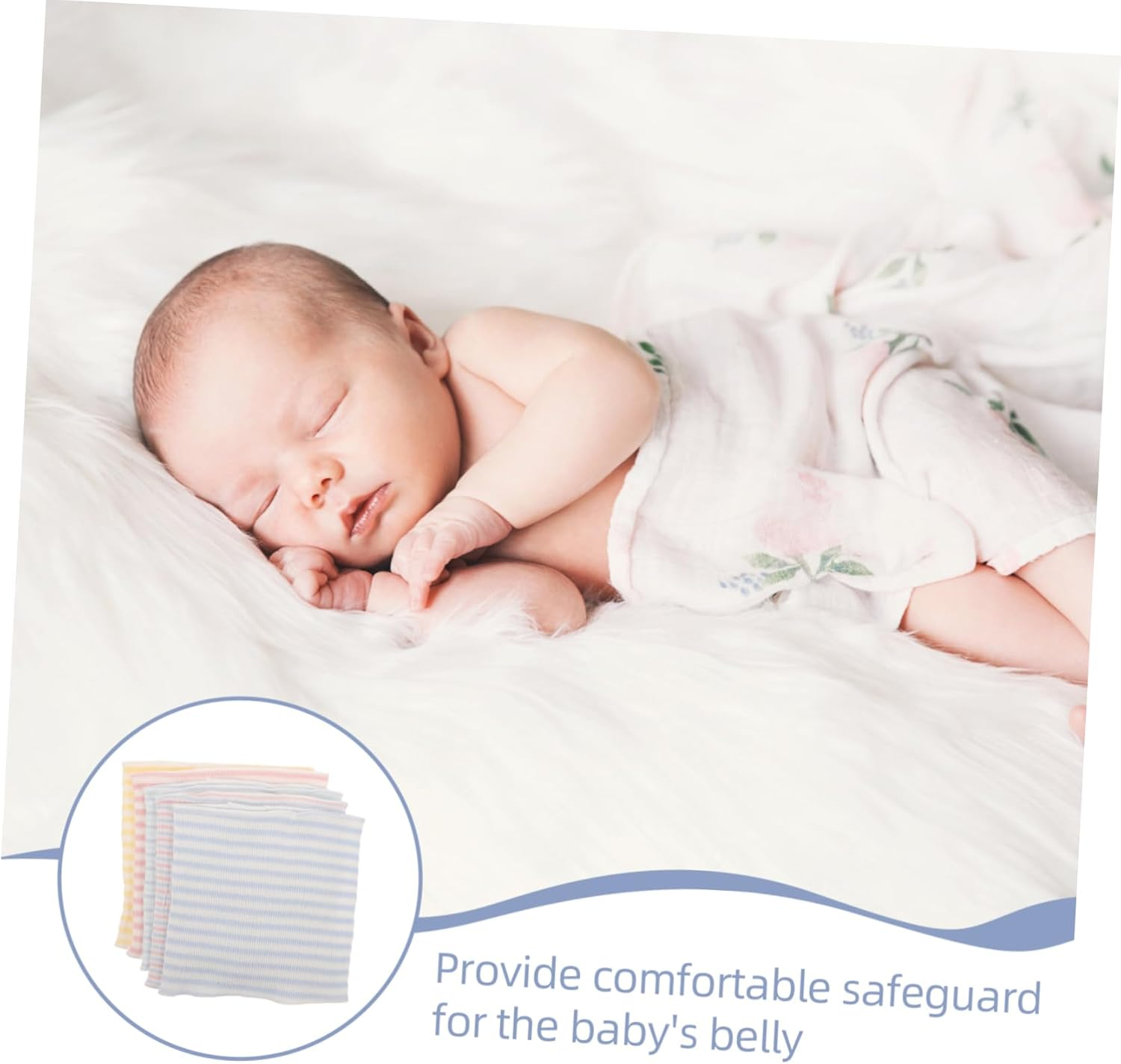 Minkissy 10Pcs Cotton Belly Band Breathable Boy Girl Navel Band for Newborns Protecting Abdomen during Sleep Play