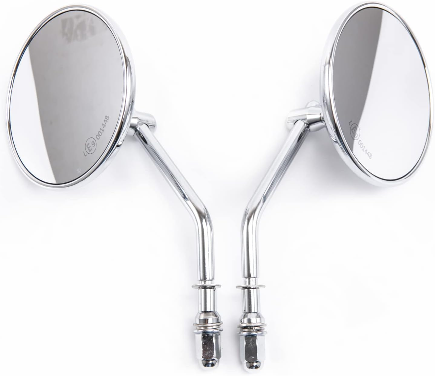Motorcycle Rear View Mirror, Classic Retro 4 Inch Chrome round Handlebar Side Mirror with 8 Mm 10 Mm Screws and Metal Shafts for ATV Scooter Dirt Bike Cruiser image number 3
