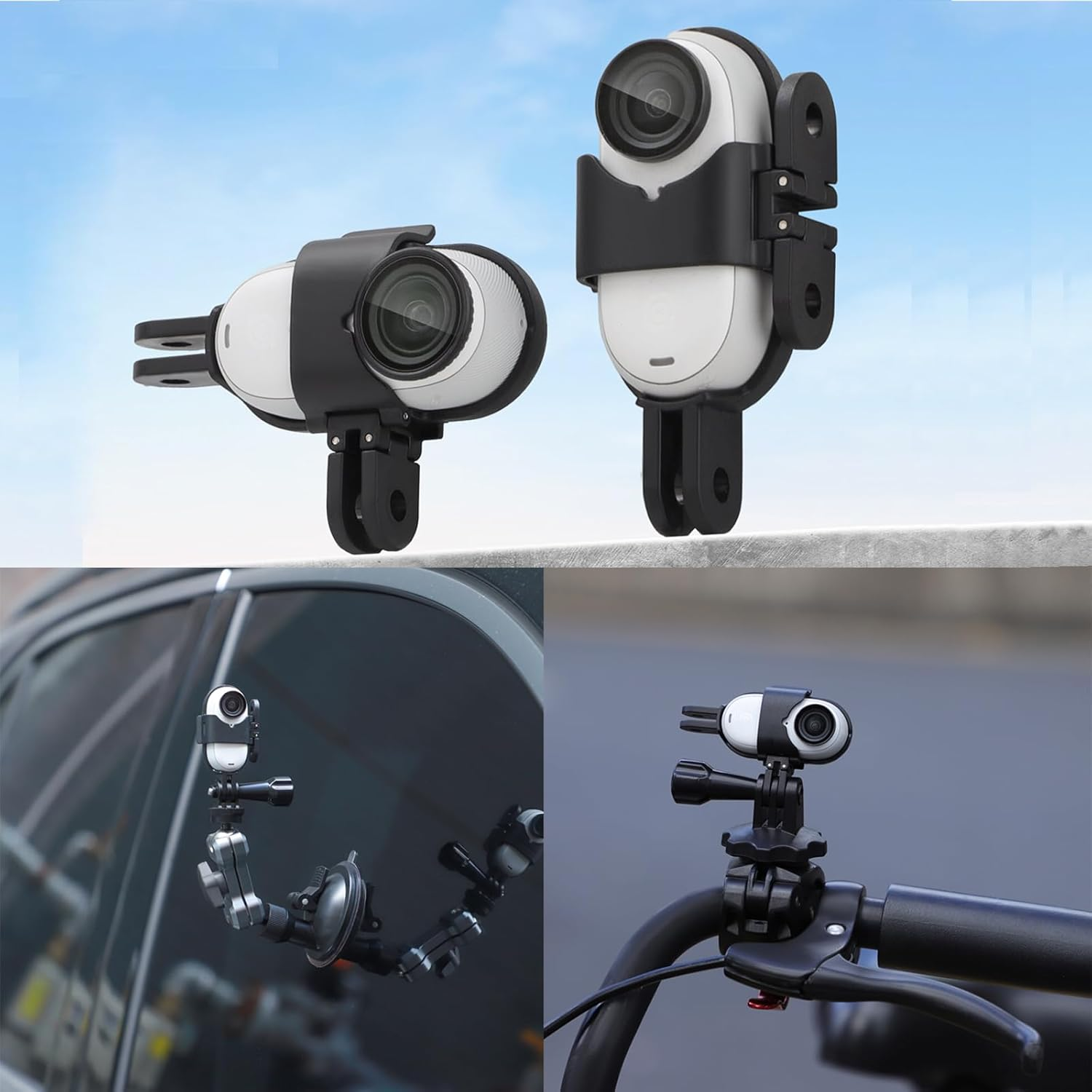 Buziba Camera Mount Adapter for Insta360 GO 3S/GO 3 Foldable Vertical-Horizontal Frame Adapter Quick Release Adapter Expansion with 1/4&rdquo;Thread Interface image number 1