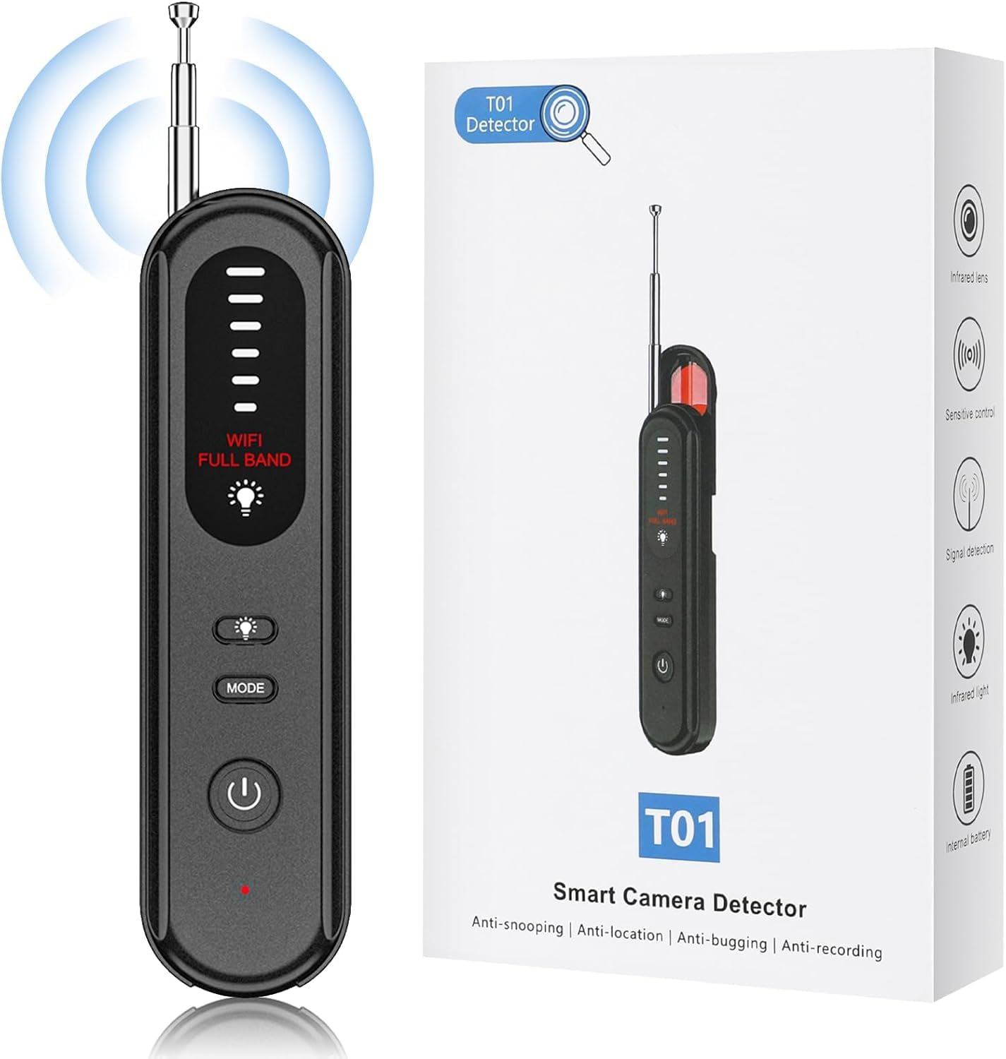 Kivano Hidden Camera Detector &ndash; Wireless anti Spy Bug Finder, Detect GPS Tracker for Vehicles Portable Signal Scanner Device for Hidden Cameras & GPS Tracker Location Finder image number 2