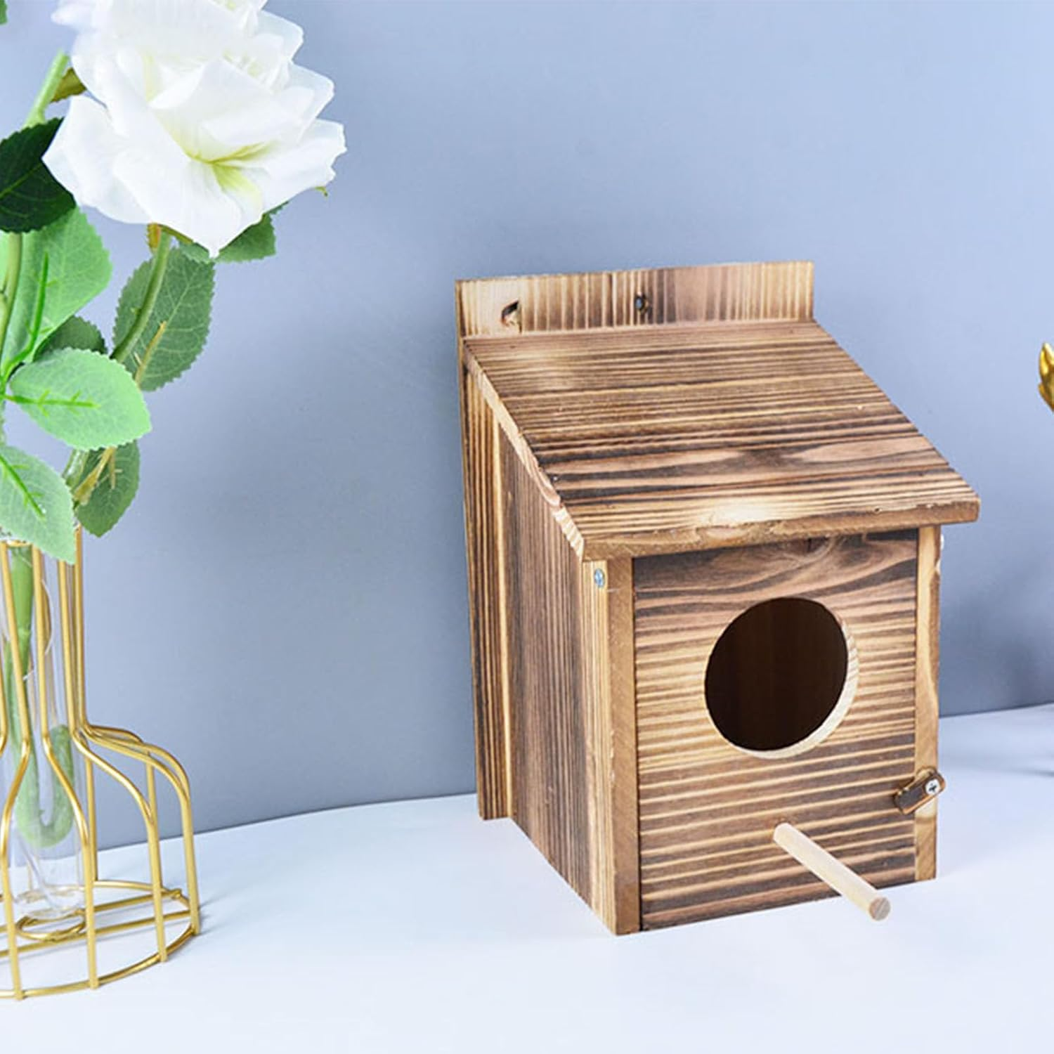 Wood Bird House, Owl House for Outside, Versatile Mounting Birdhouses for outside Clearance with Pole Bird Nesting Box, Barn Owl House Bluebird for Garden Patio Decorative image number 1