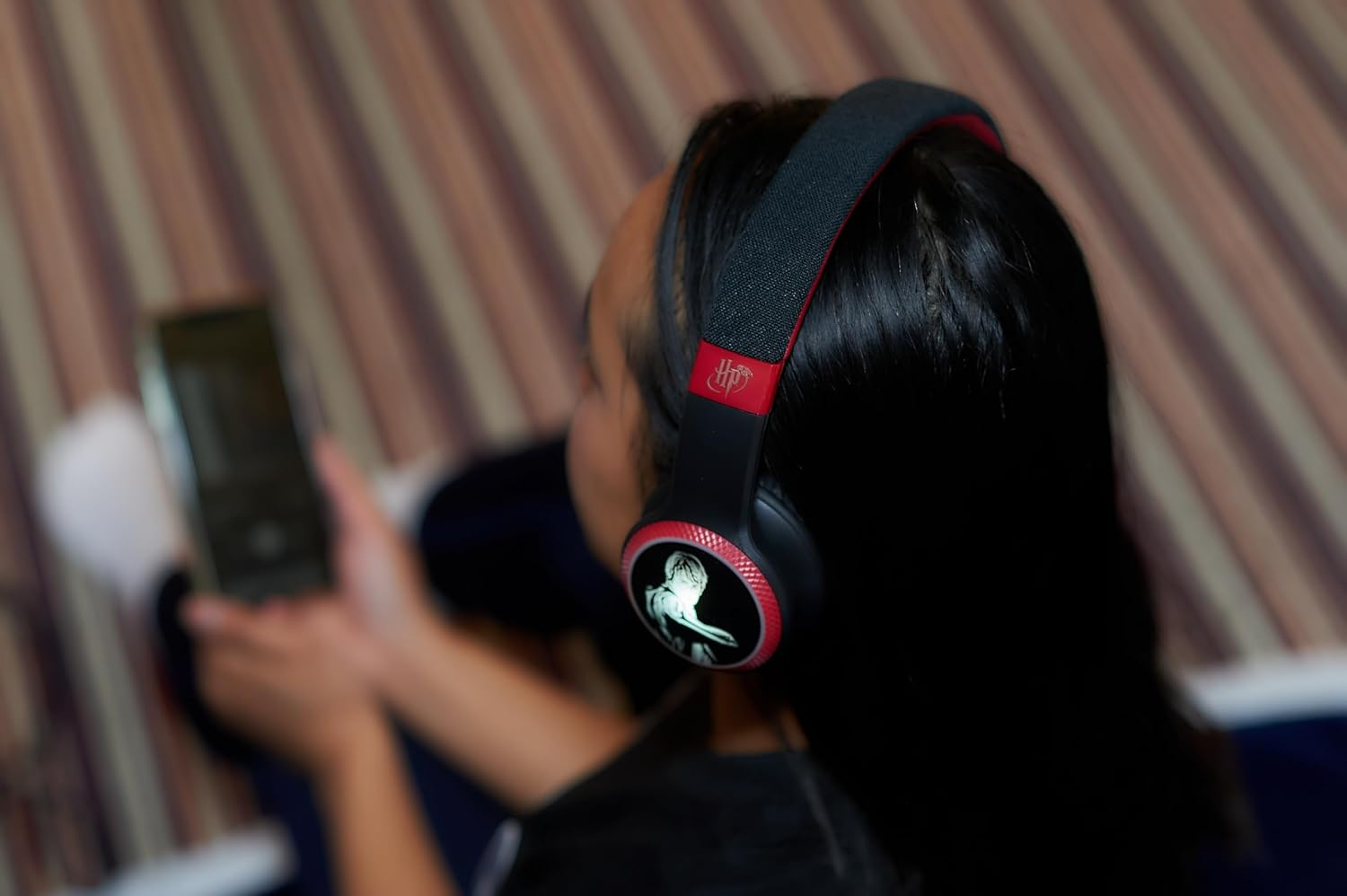 WONDEE Harry Potter Gifts Wireless Bluetooth Headphones with Patronus LED Effect, Over-Ear Noise Cancelling Headphones, Red