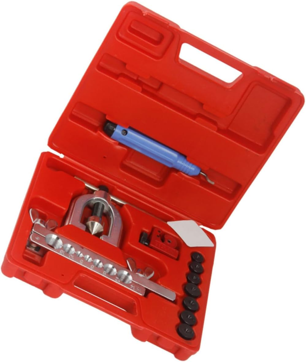 Beatifufu Flaring Tool Kit with Mini Pipe Cutter Manual Double Flaring Air Conditioner Flare Tools Copper Tube Expansion Automotive Repair Equipment for Vehicle Brake Line Maintenance