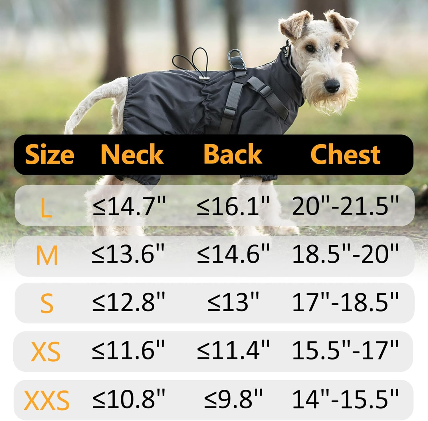 Mile High Life Waterproof Dog Raincoat, Full Coverage Small Dog Rain Coat with Harness, Adjustable 4 Legs Puppy Rain Jacket with Reflective Strip and Elastic Cuffs (Black, X-Small)