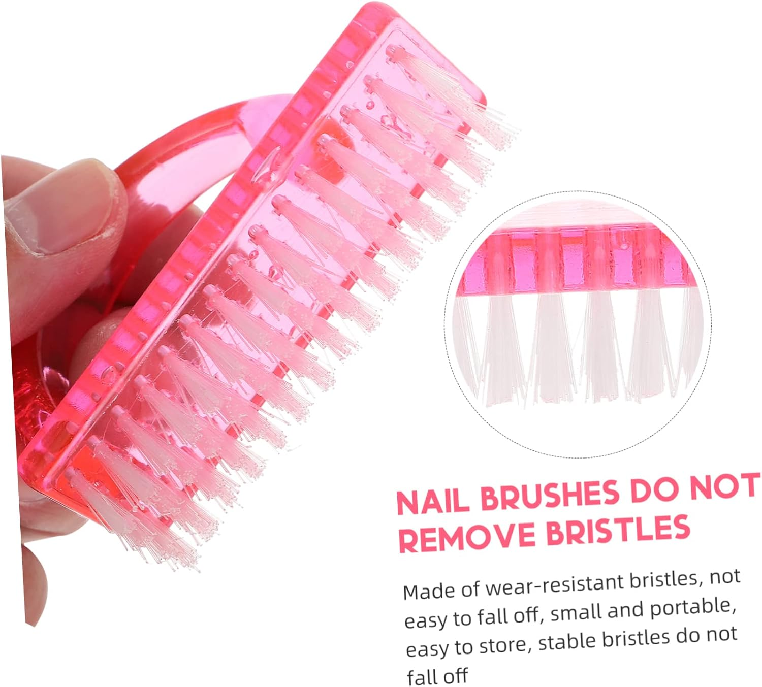 Ipetboom 8Pcs Fingernail Cleaning Brush Soft Bristle Nail Art Manicure French Brush image number 2