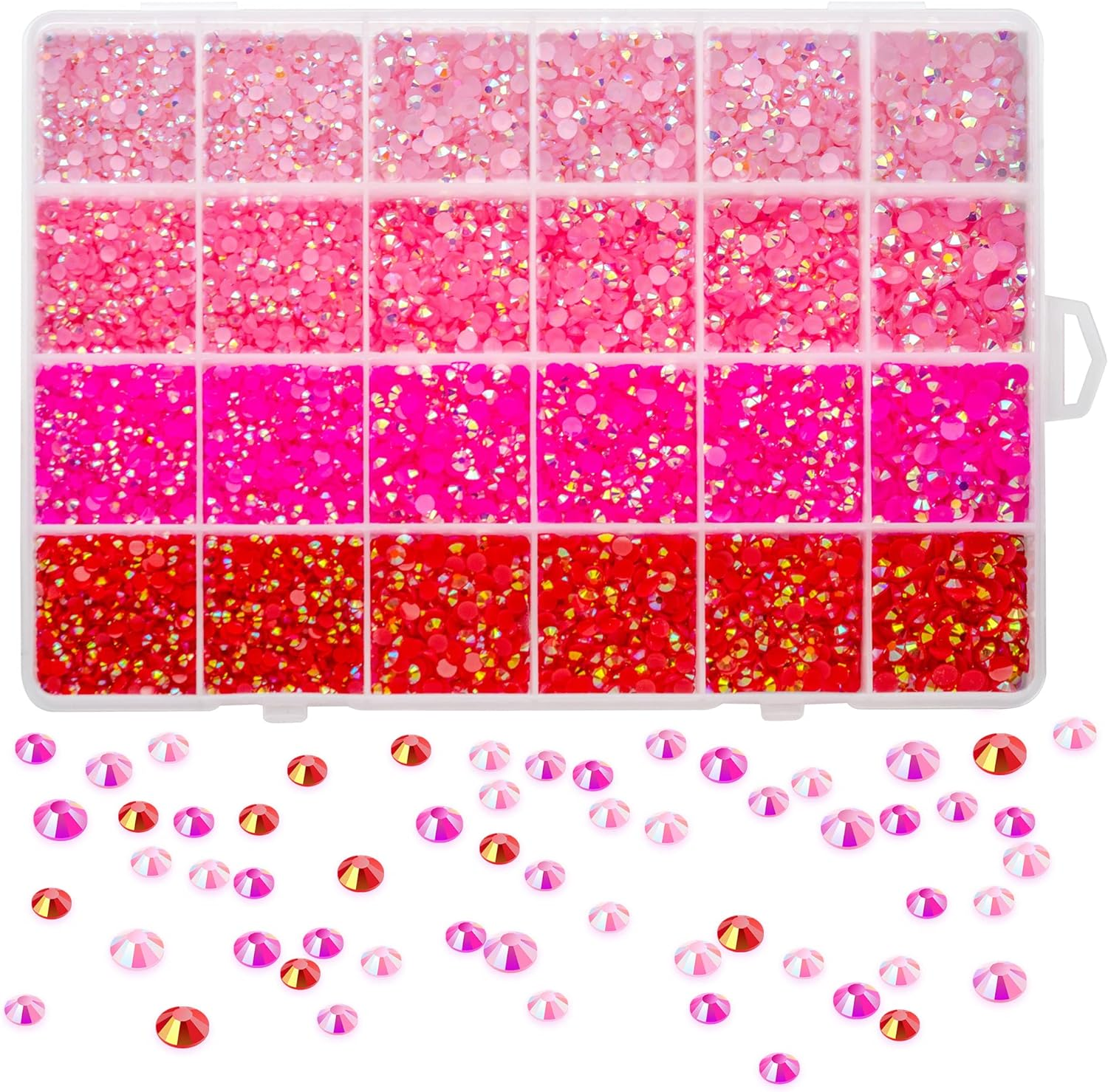 5Mm Rainbow Rhinestones, Clear Crystal Bling Colored Resin Jelly Rhinestones for Crafts, Tumblers, Clothes, Shoes, Nail Art Decoration (8000Pcs) image number 2