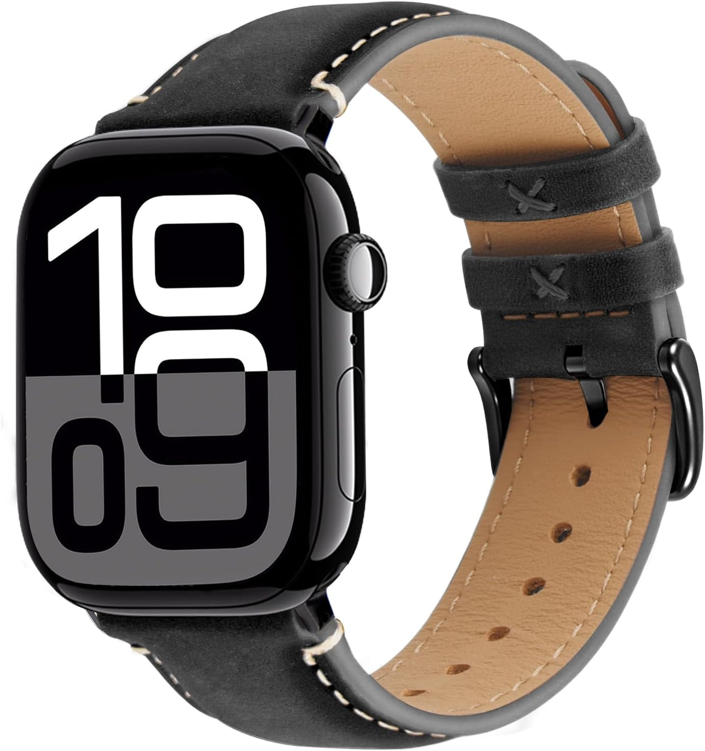 Wristitani Leather Band Compatible with Apple Watch Straps 49Mm 46Mm 45Mm 44Mm 42Mm 41Mm 40Mm for Men, Genuine Leather Replacement Band for Iwatch Ultra3/2/1 SE3/2/1 Series 11 10 9 8 7 6 5 4